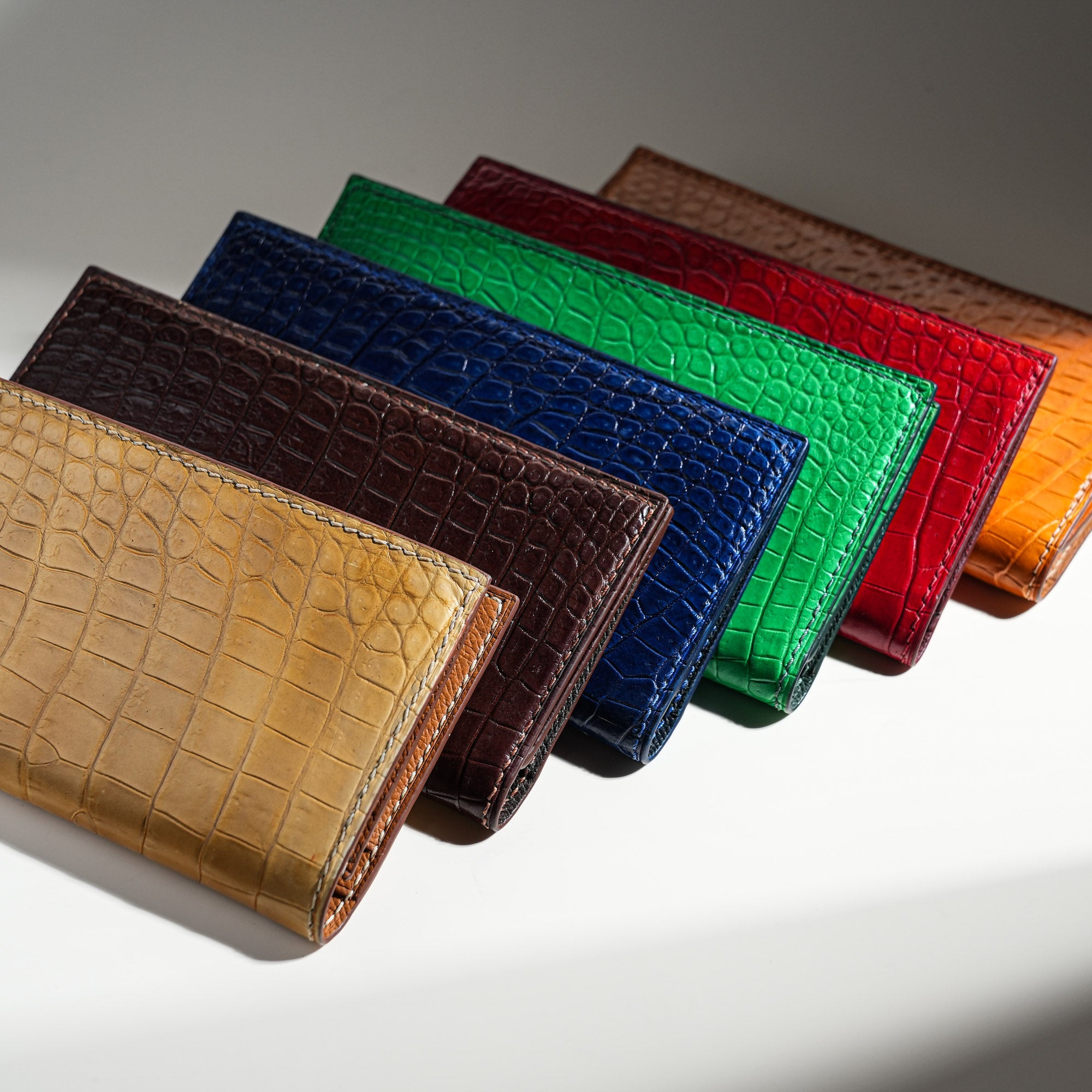 Crocodile Leather Long Wallet