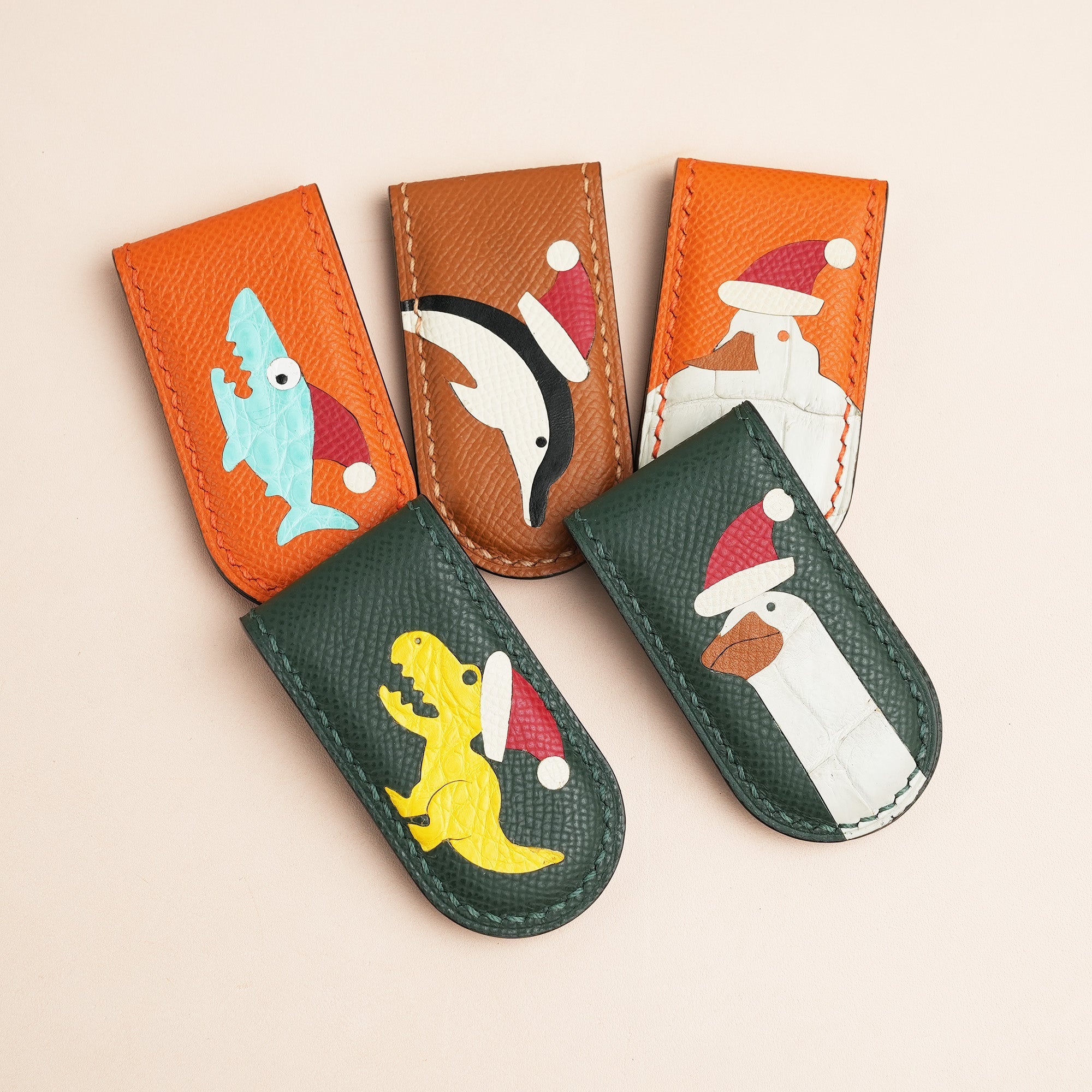 Christmas Epsom Leather Money Clip