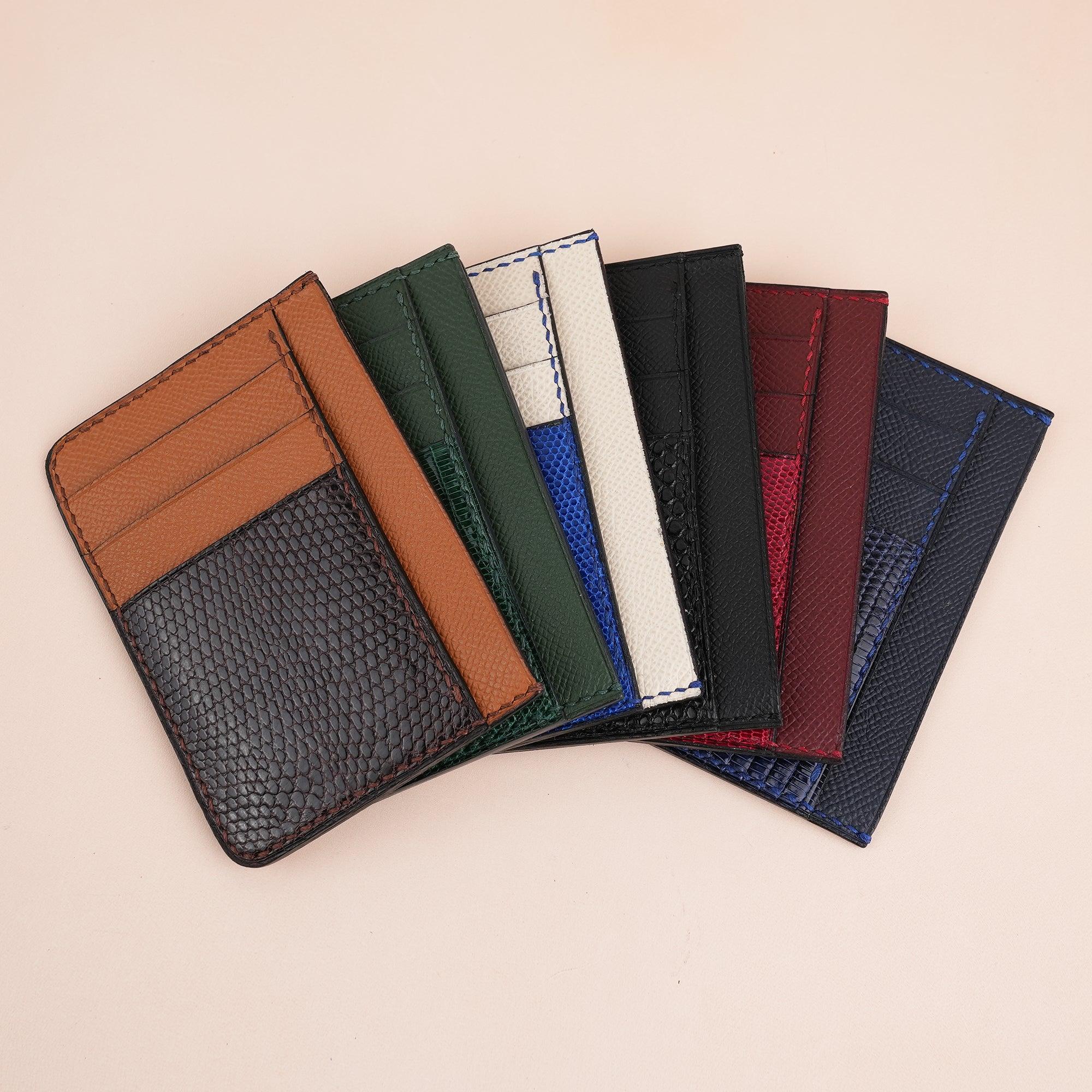 Minimalist Lizard Leather Card Holder