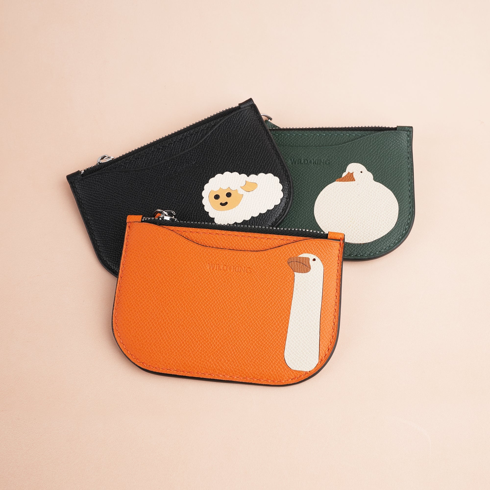 Design Epsom Leather Zipper Wallet