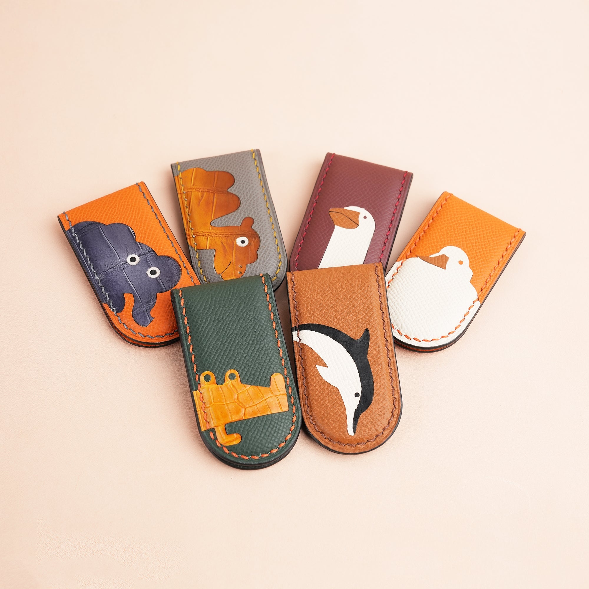 Epsom Leather Money Clip - Animal