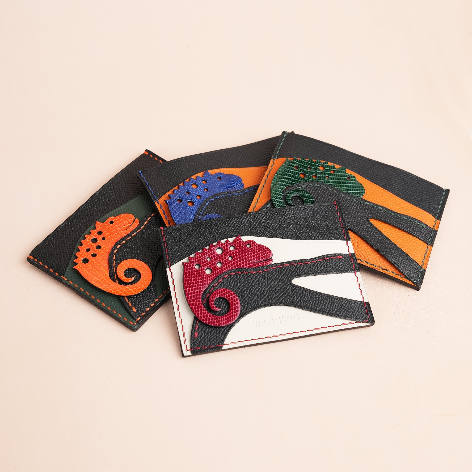 Lizard mix Epsom Leather Card Holder - Gecko Lizard