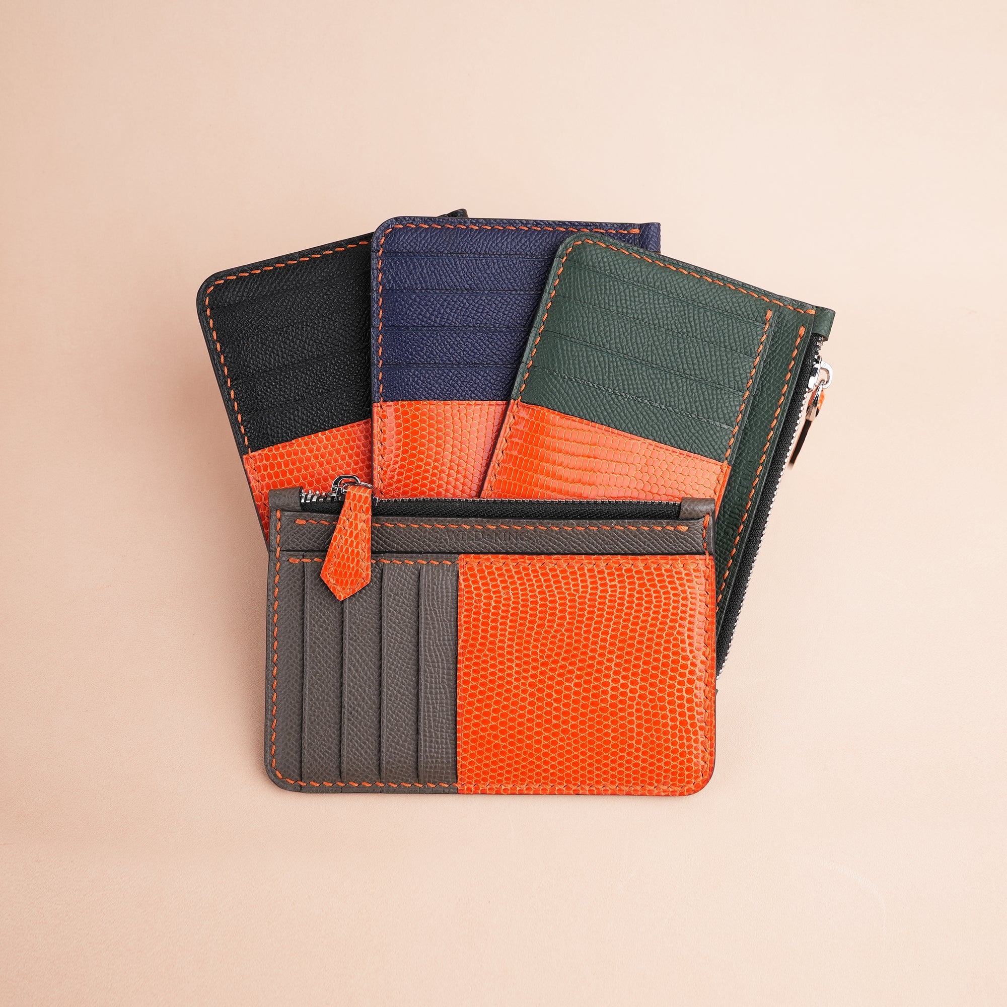 Lizard Leather Zipper Wallet