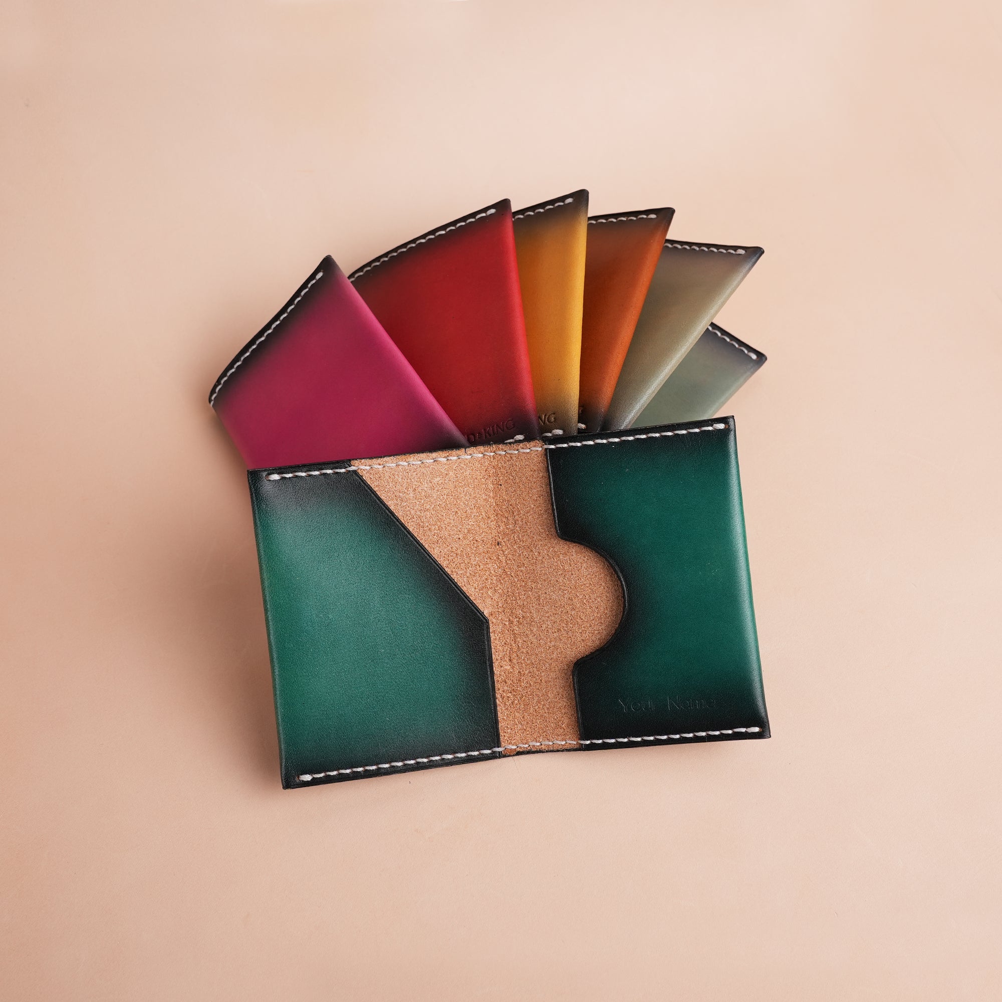 Minimalist Bifold Card Wallet - Patina Finish