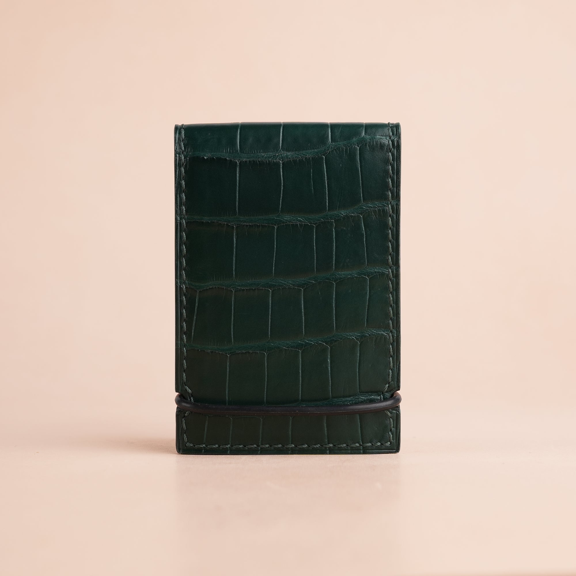 Dark Green Alligator Leather Cash Cover Wallet