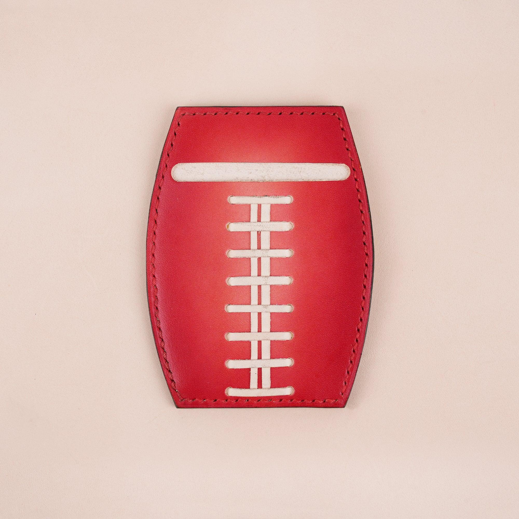 Minimalist Red Leather Card Holder