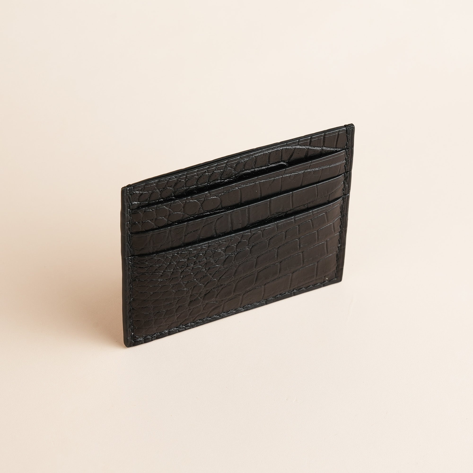 Black Alligator Leather Card Holder - Full Alligator Edition
