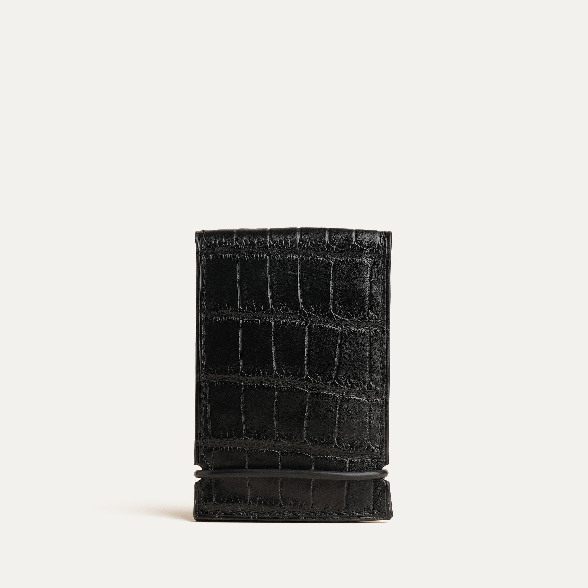 Black Alligator Leather Cash Cover Wallet