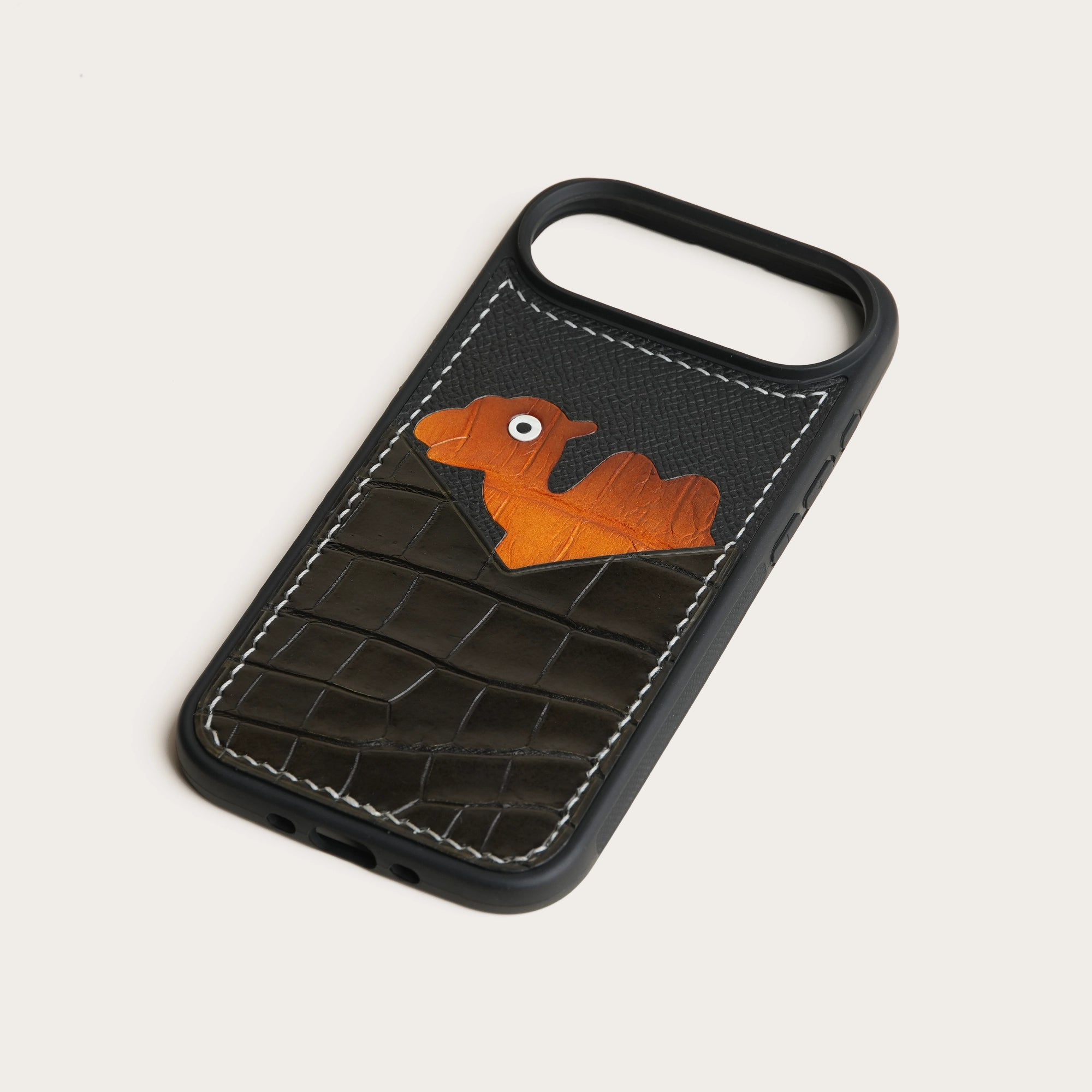 Black Crocodile Leather Iphone Case with Card Holder - Stupid Camelo