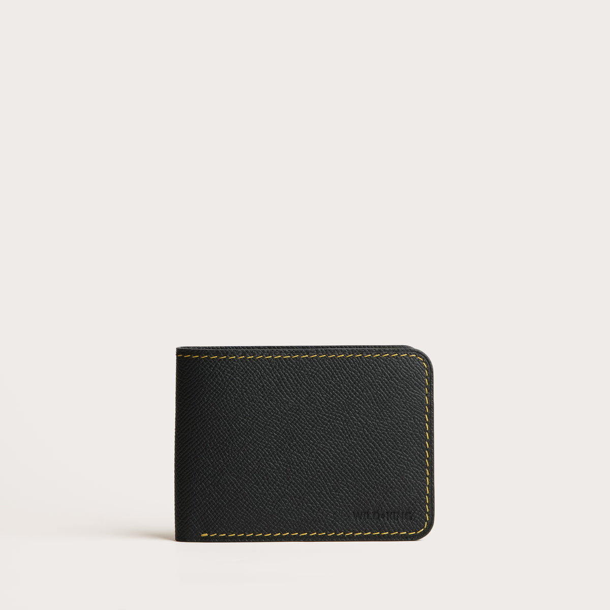 Black Epsom Leather Wing Bifold Wallet - Alligator Trim