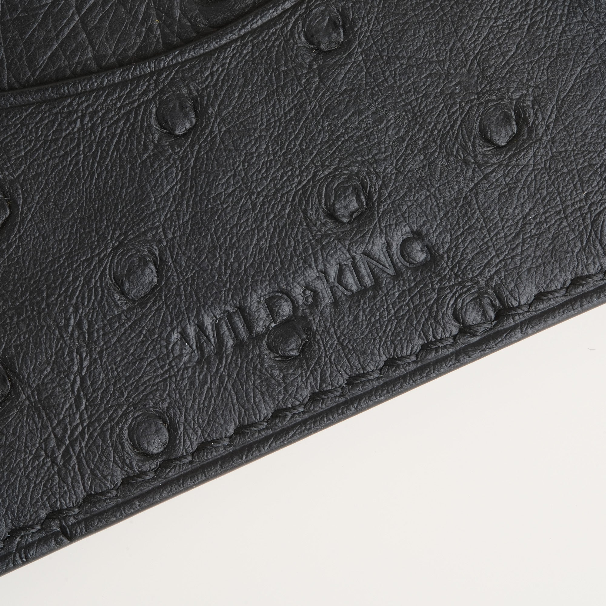 Black Ostrich Leather Card Holder