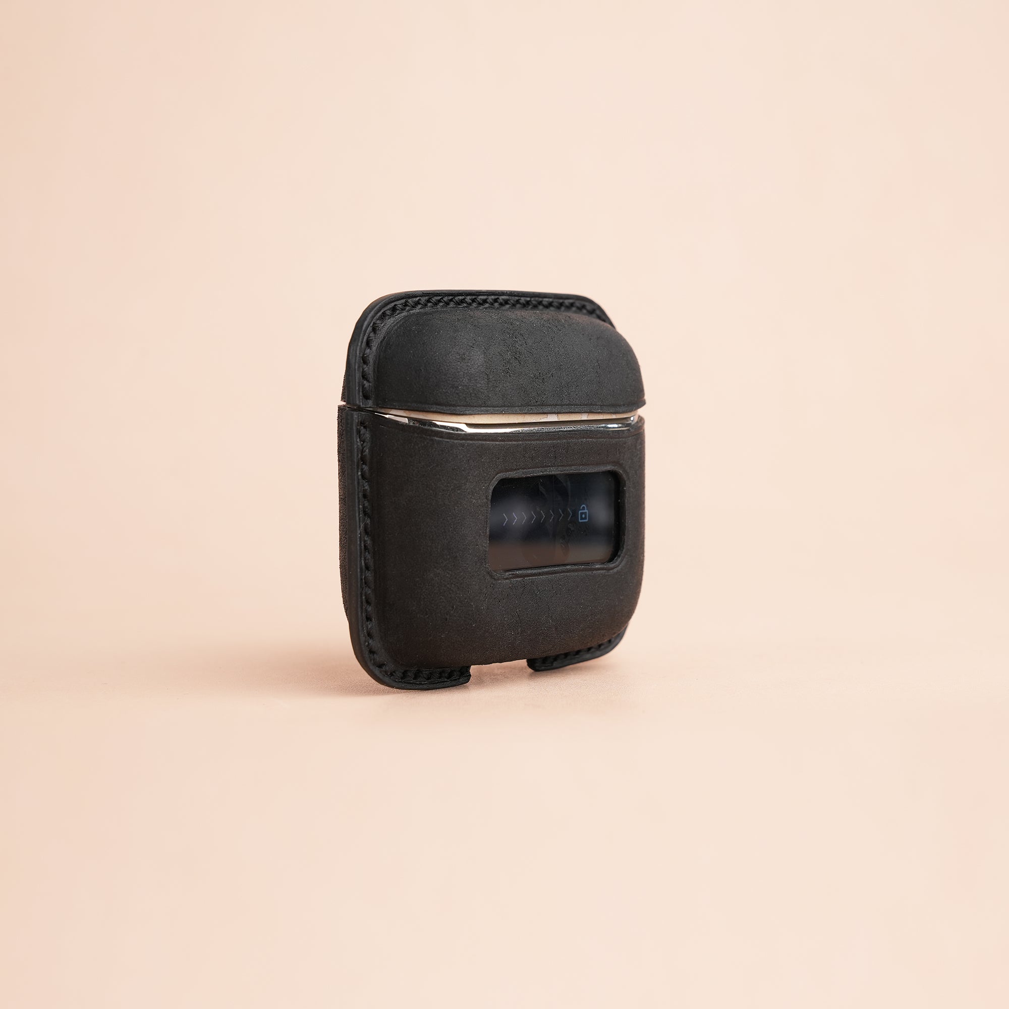 Black Pueblo Leather Earbuds Case