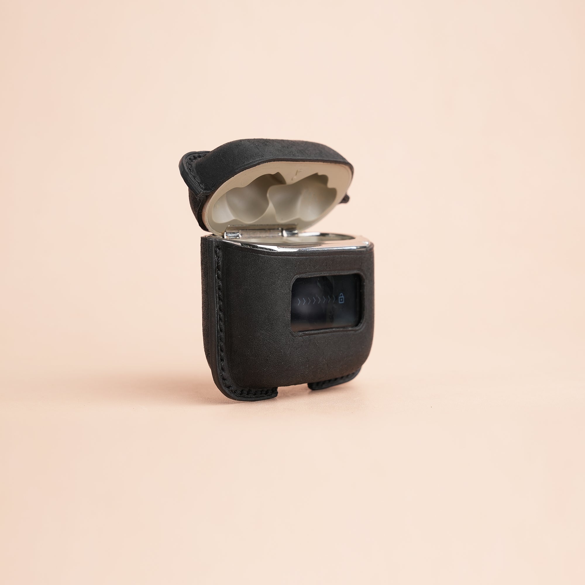 Black Pueblo Leather Earbuds Case