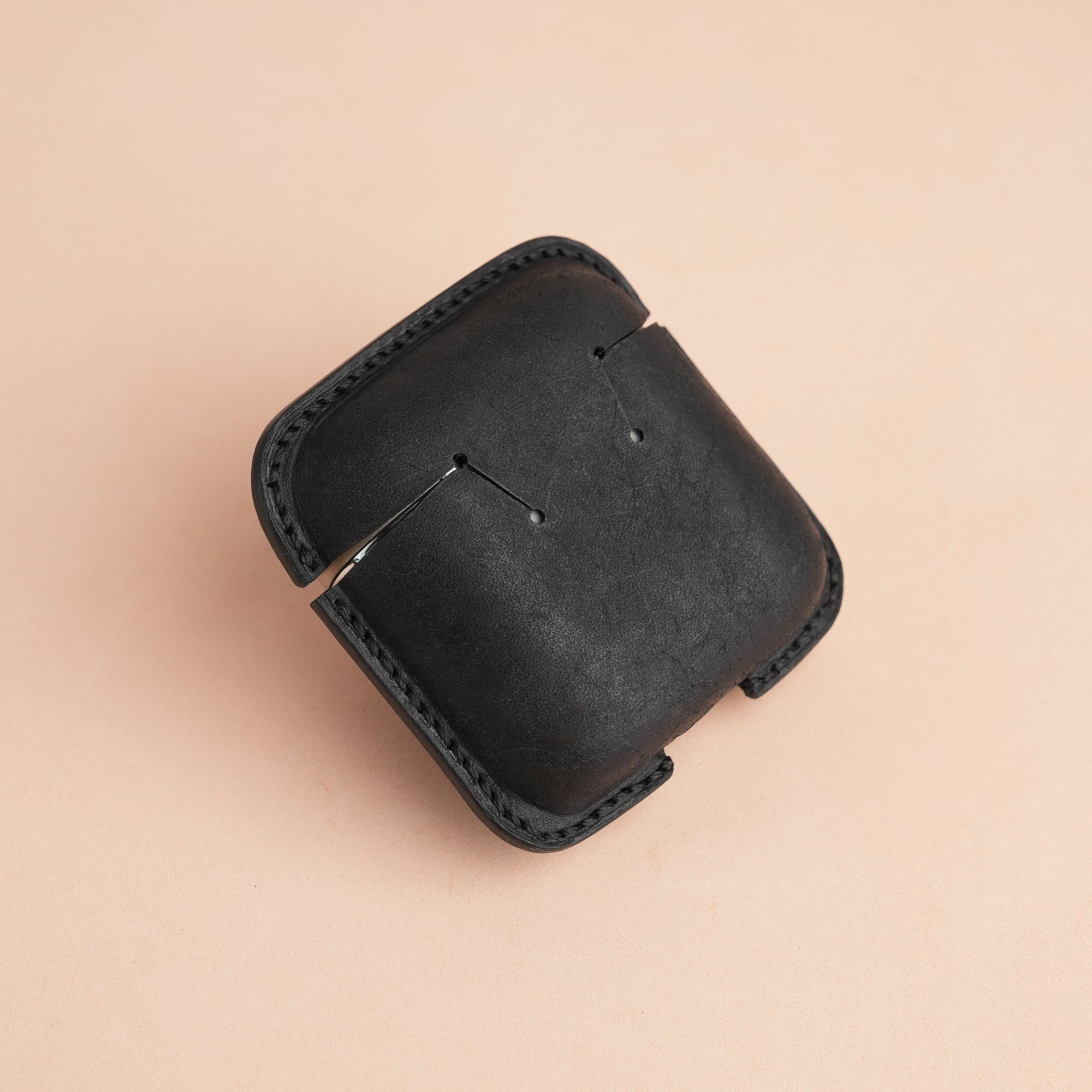 Black Pueblo Leather Earbuds Case