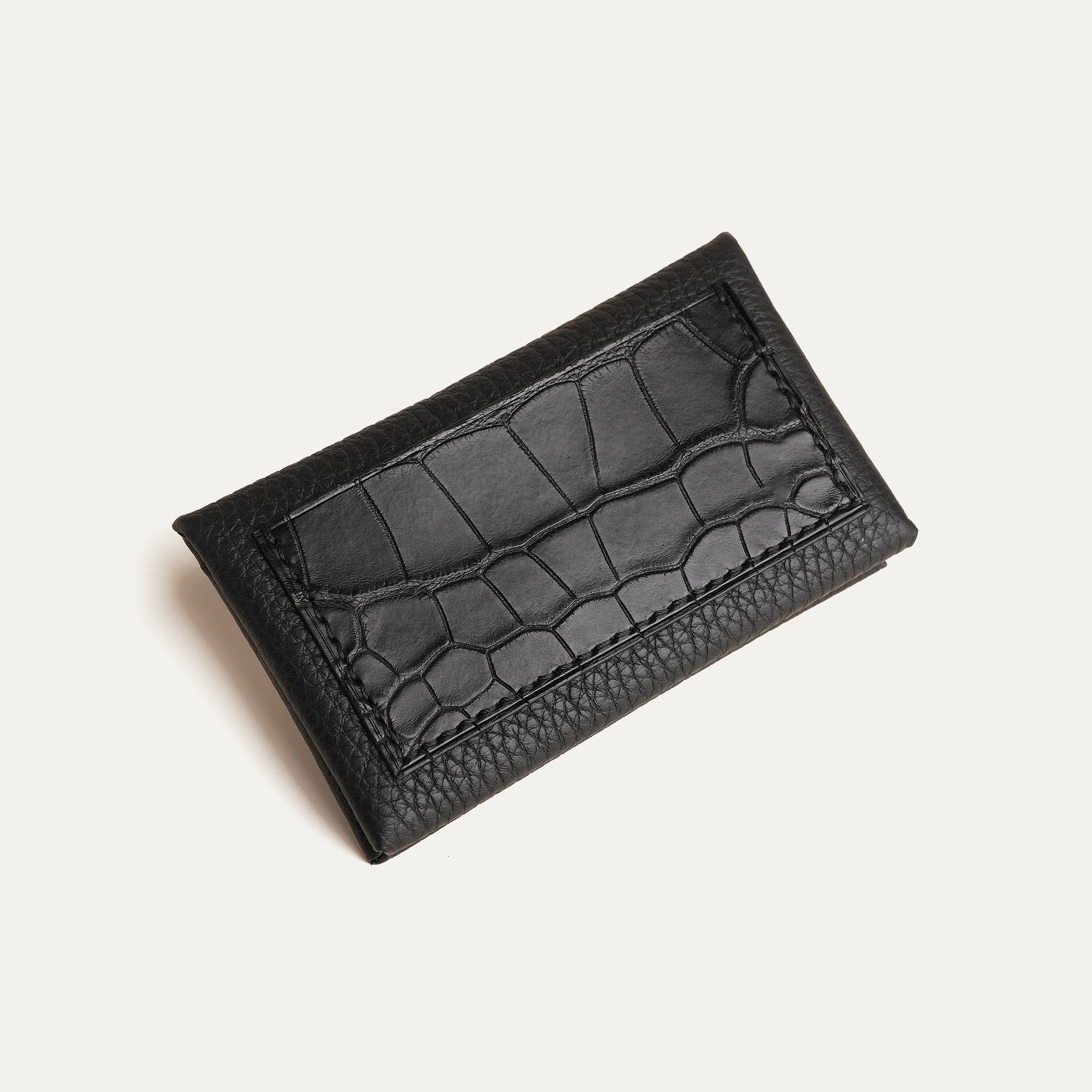 Black Togo Leather Envelope Wallet
