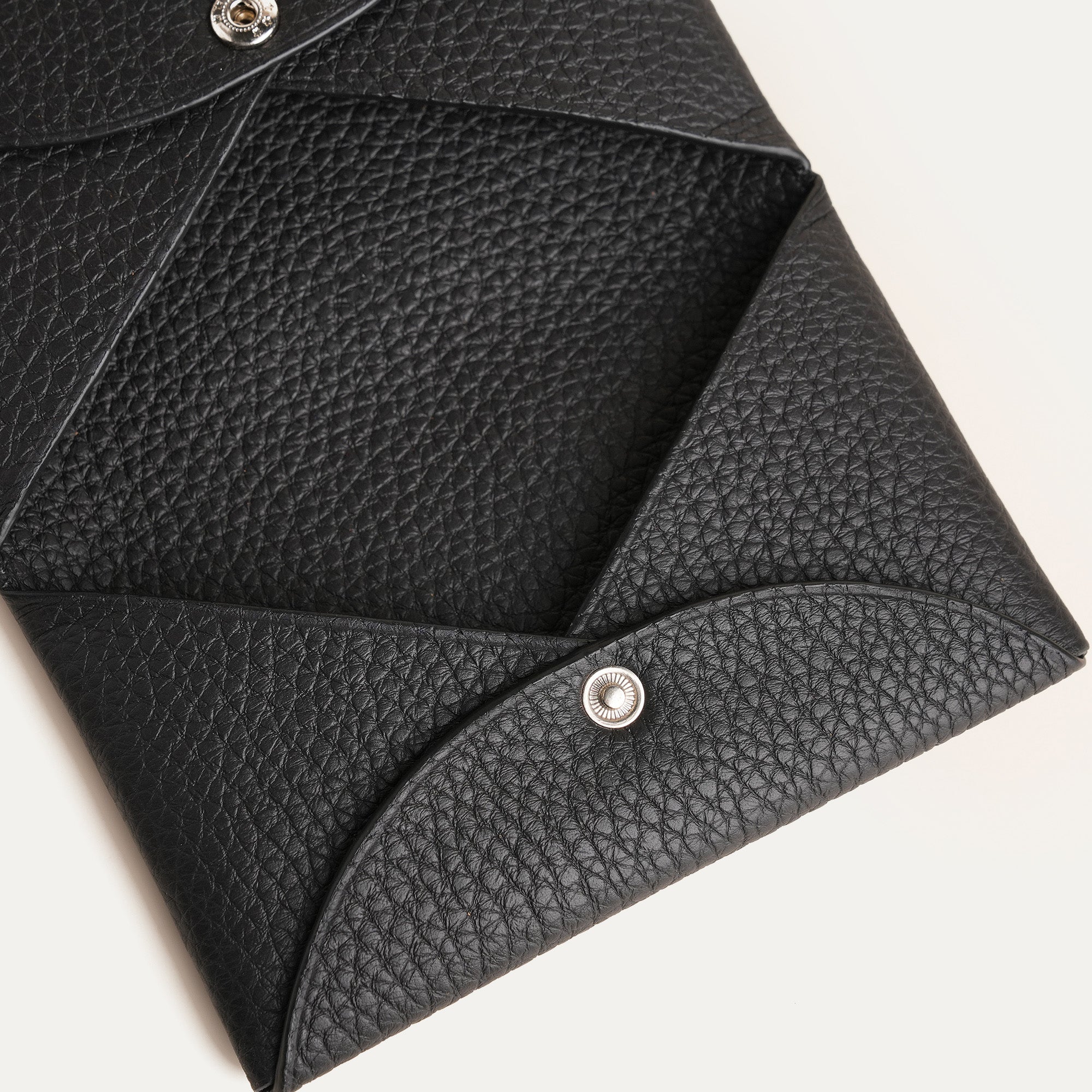 Black Togo Leather Envelope Wallet