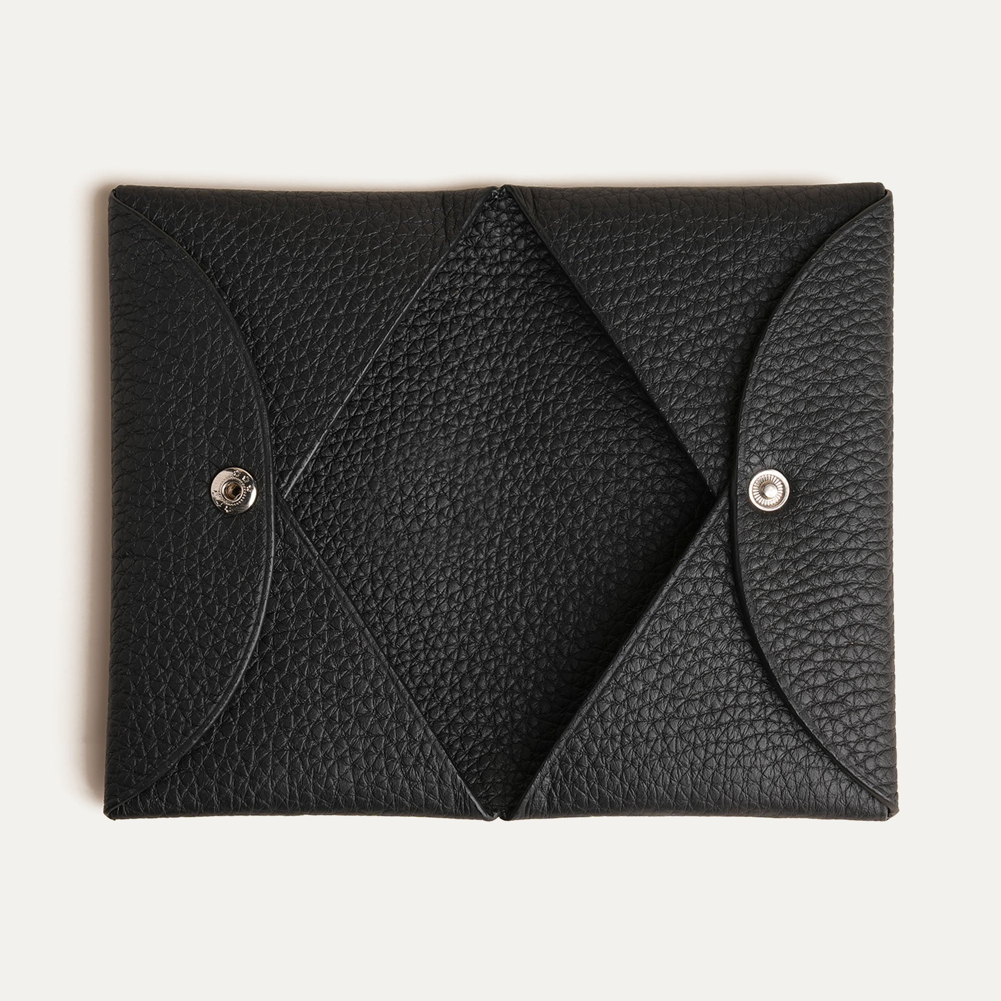 Black Togo Leather Envelope Wallet