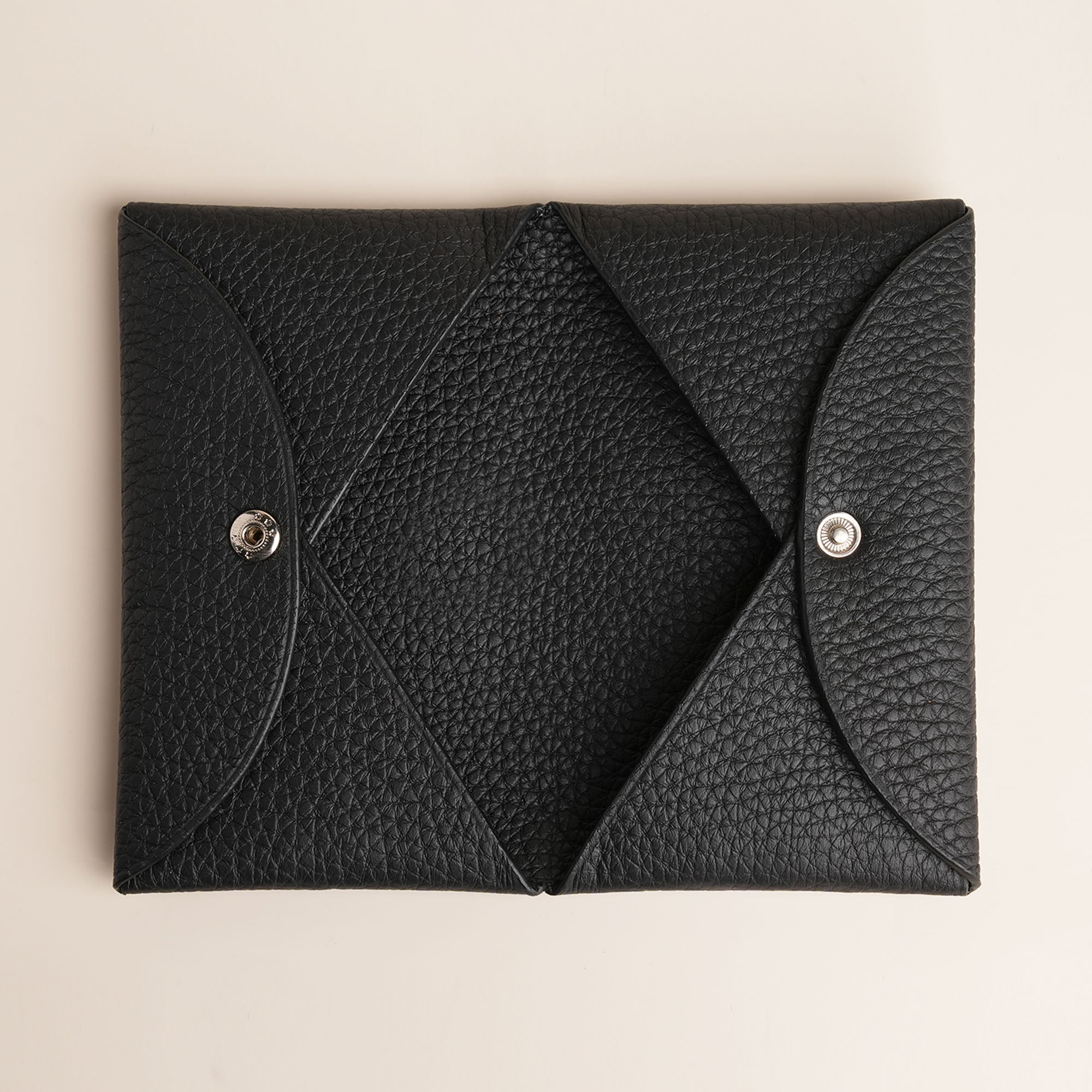 Black Togo Leather Envelope Wallet