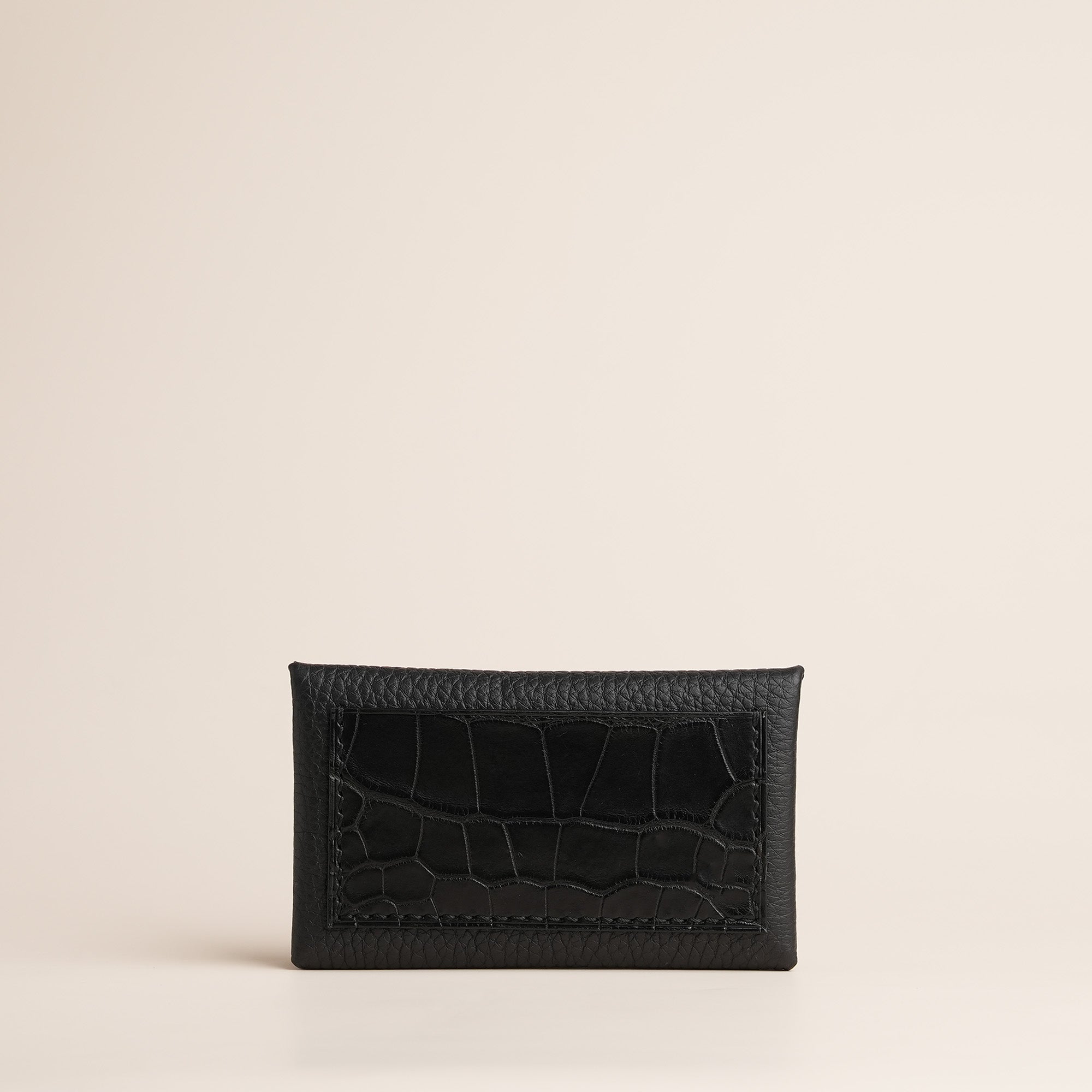 Black Togo Leather Envelope Wallet