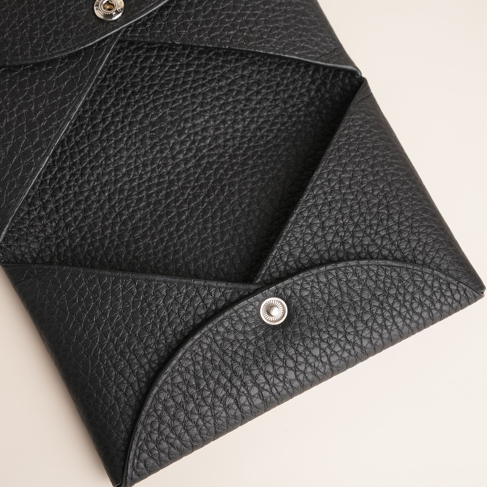 Black Togo Leather Envelope Wallet