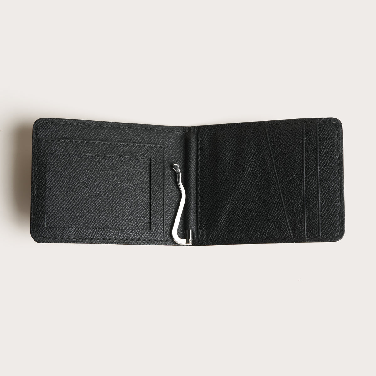 Blue Crocodile Leather Bifold Money Clip - Dusk Patina