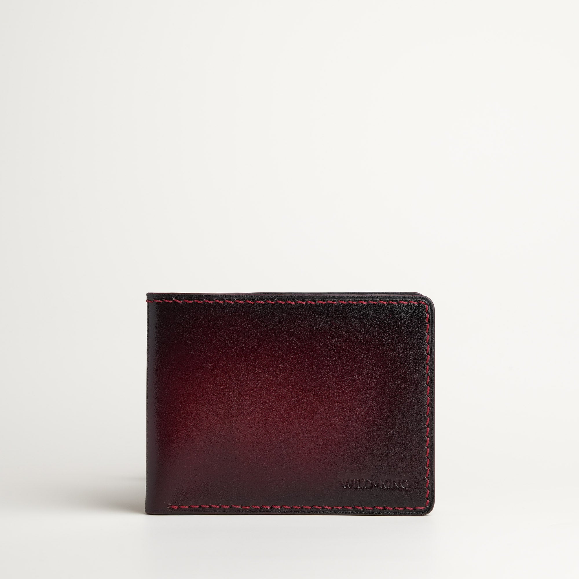 Bordeaux Leather Wing Bifold Wallet - Patina Finish
