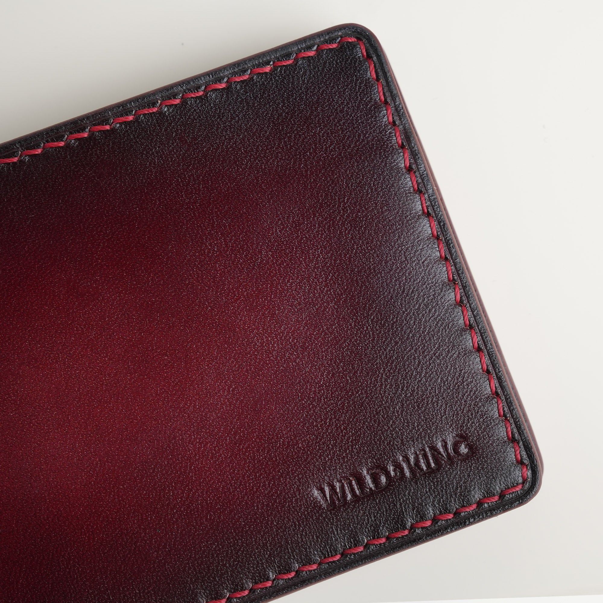 Bordeaux Leather Wing Bifold Wallet - Patina Finish