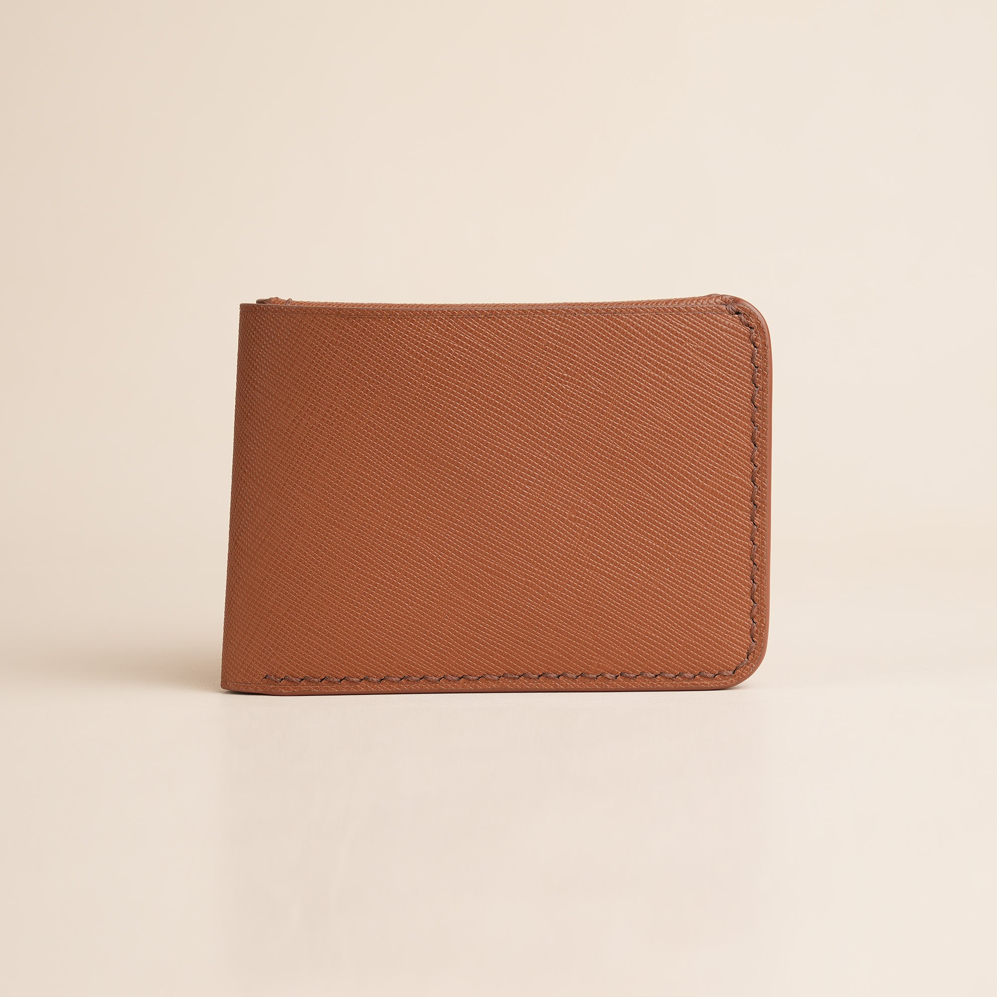 Brown Saffiano Leather Wing Bifold Wallet | Wild & King
