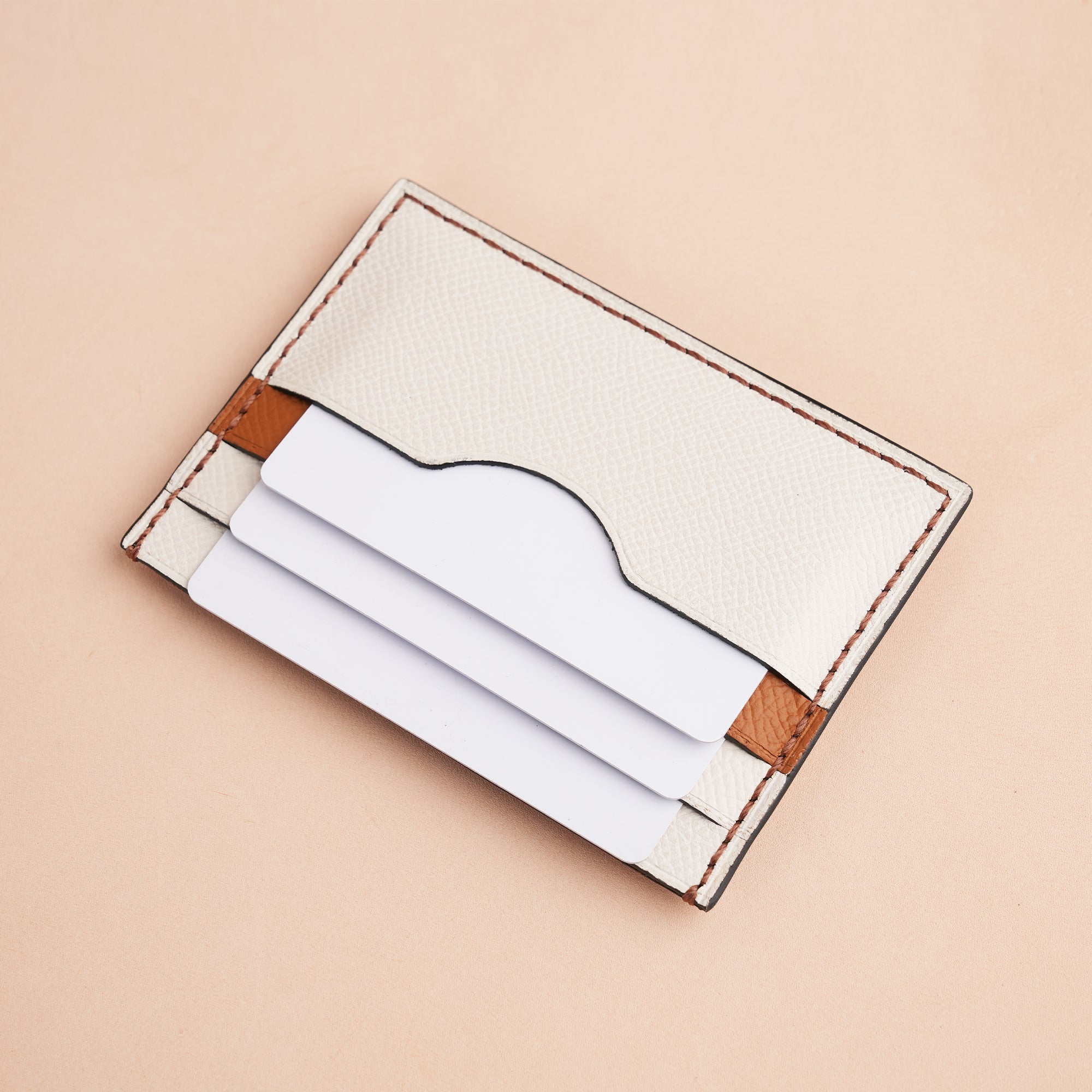 Brown Epsom Lether Card Holder - Stupid Camelo