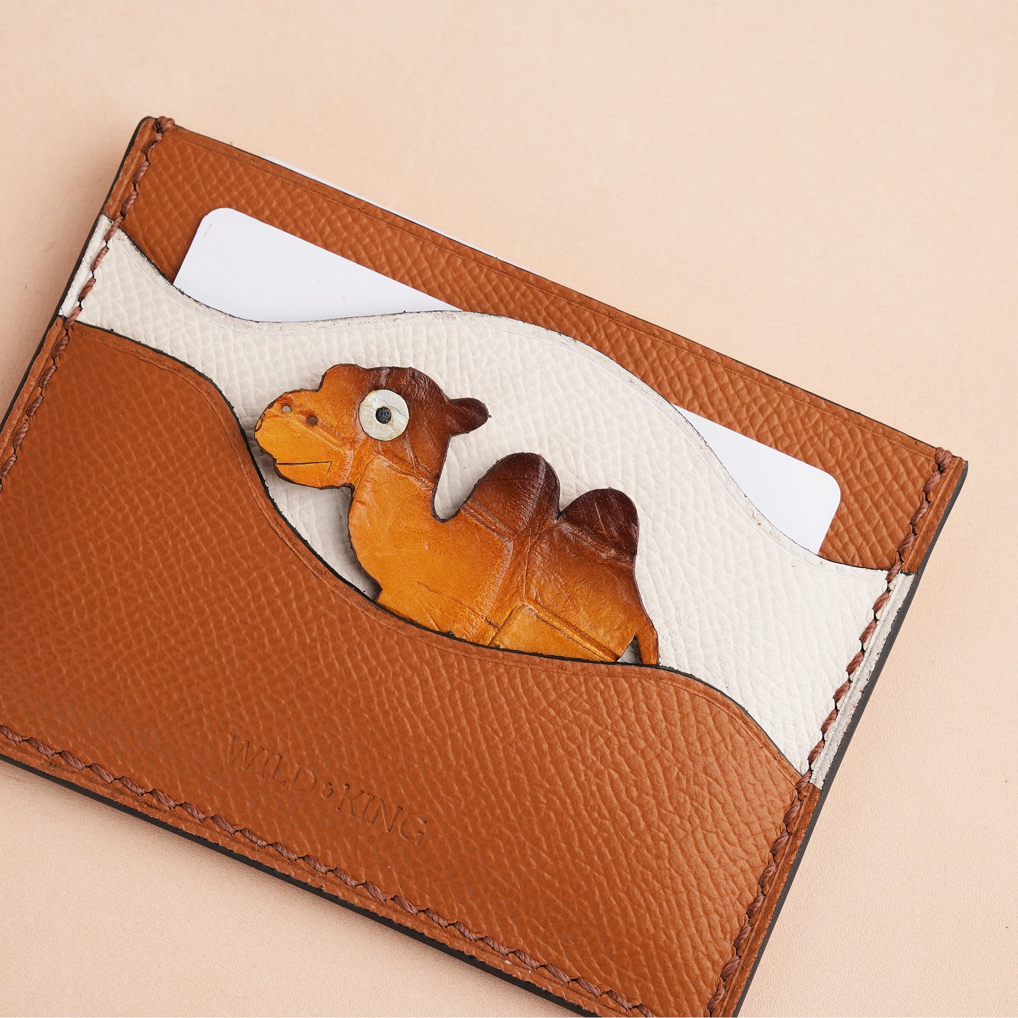 Brown Epsom Lether Card Holder - Stupid Camelo