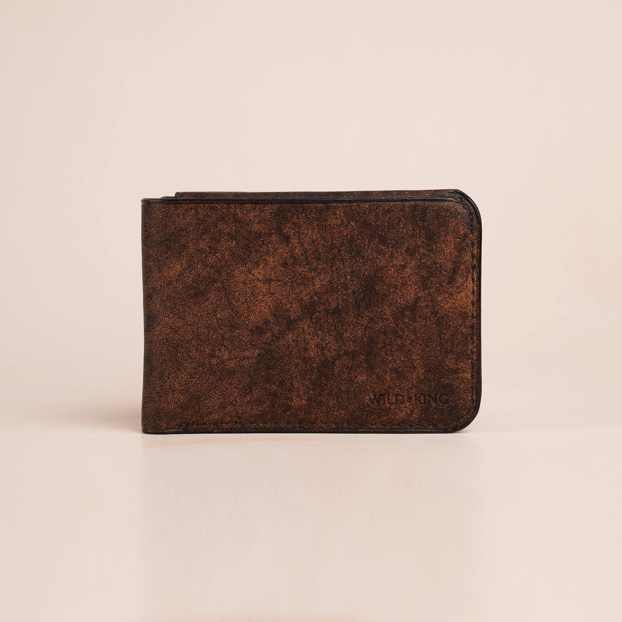 Minimalist Brown Habana Leather Wing Bifold Wallet
