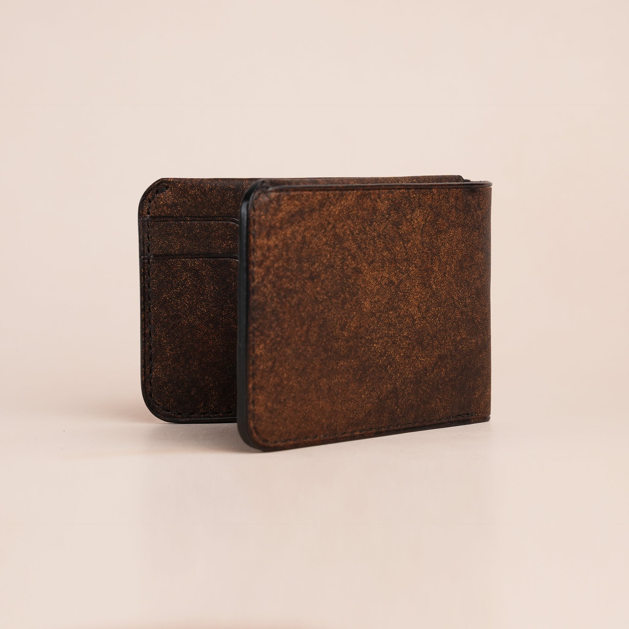 Minimalist Brown Habana Leather Wing Bifold Wallet