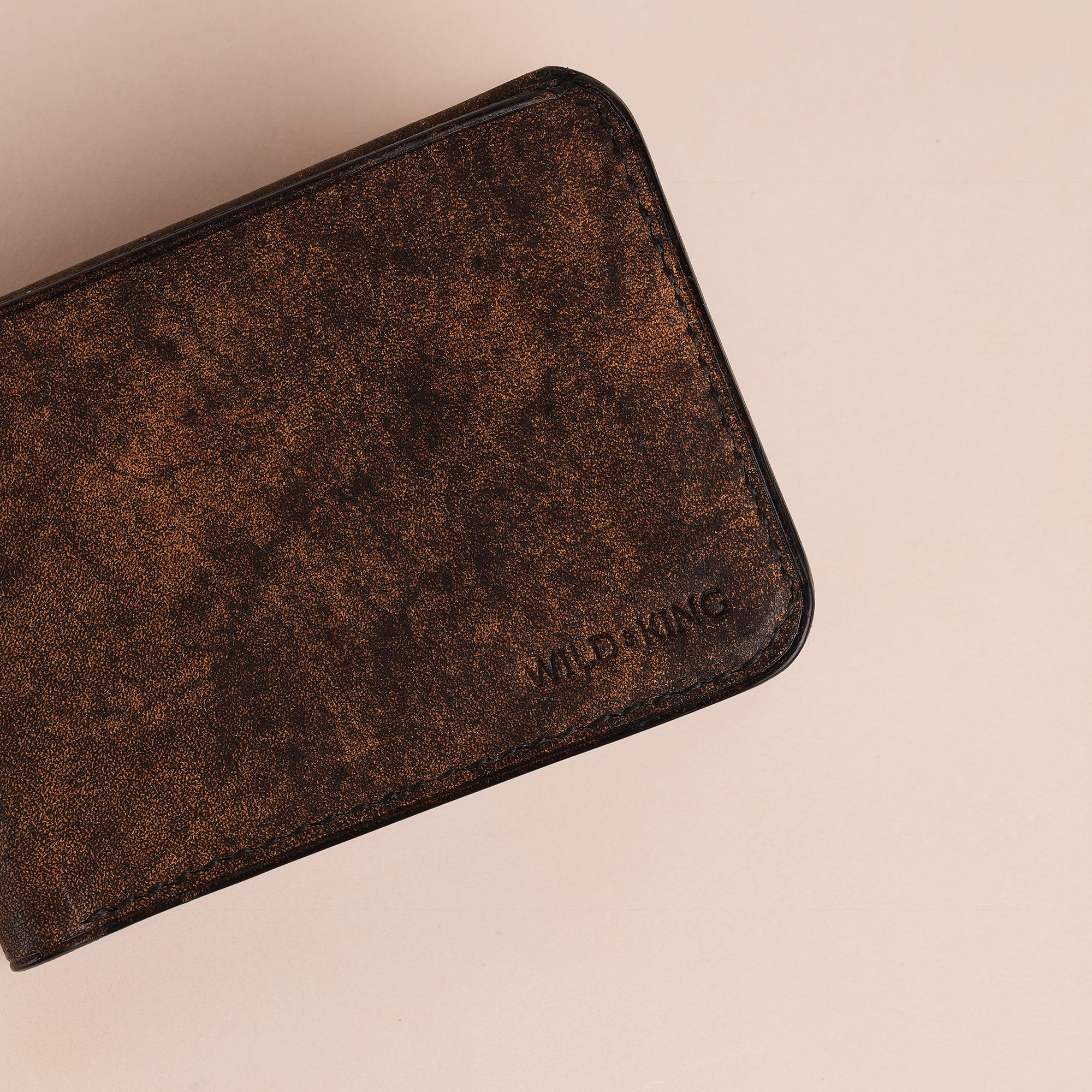 Minimalist Brown Habana Leather Wing Bifold Wallet