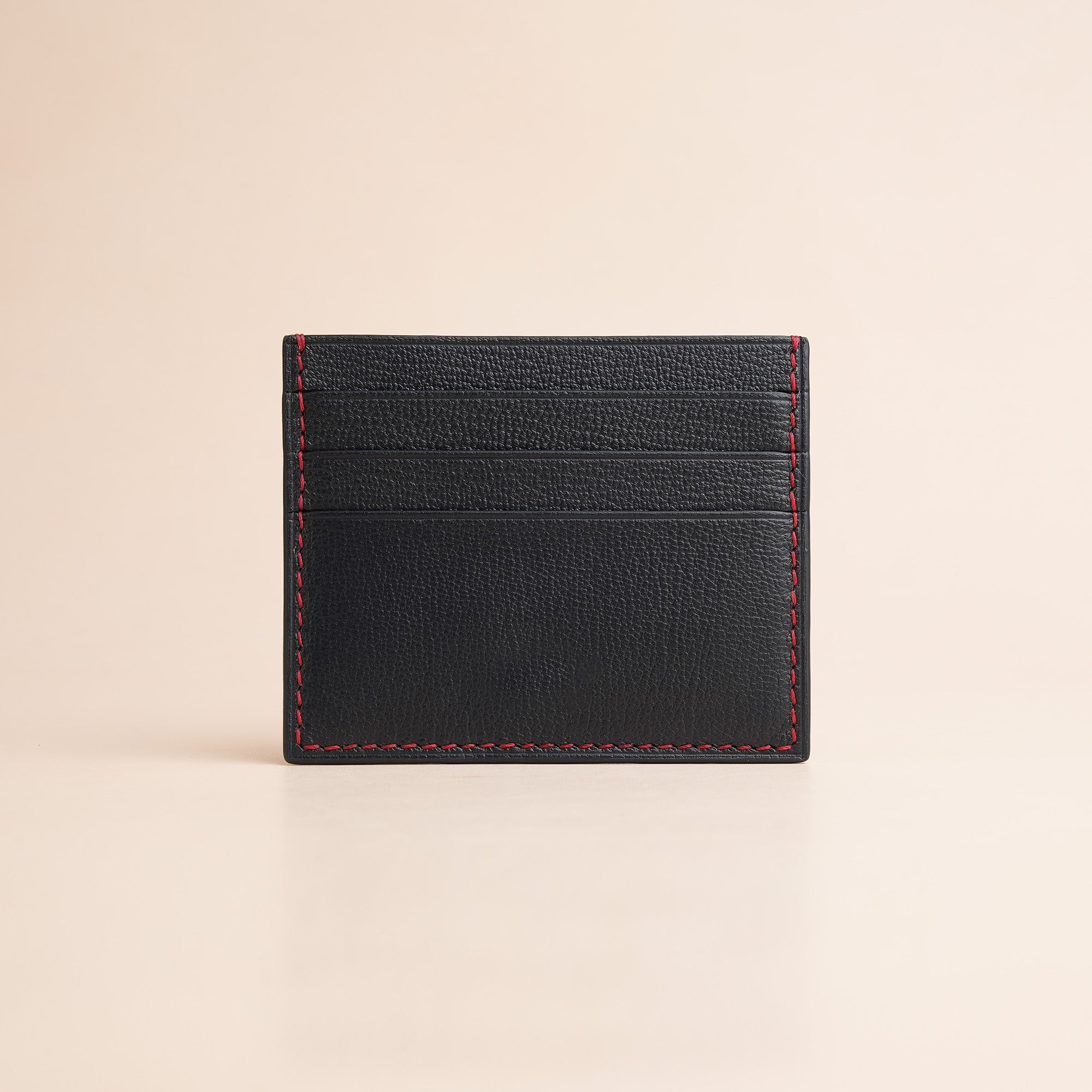 Burgundy Alligator mix Black Togo Leather Card Holder