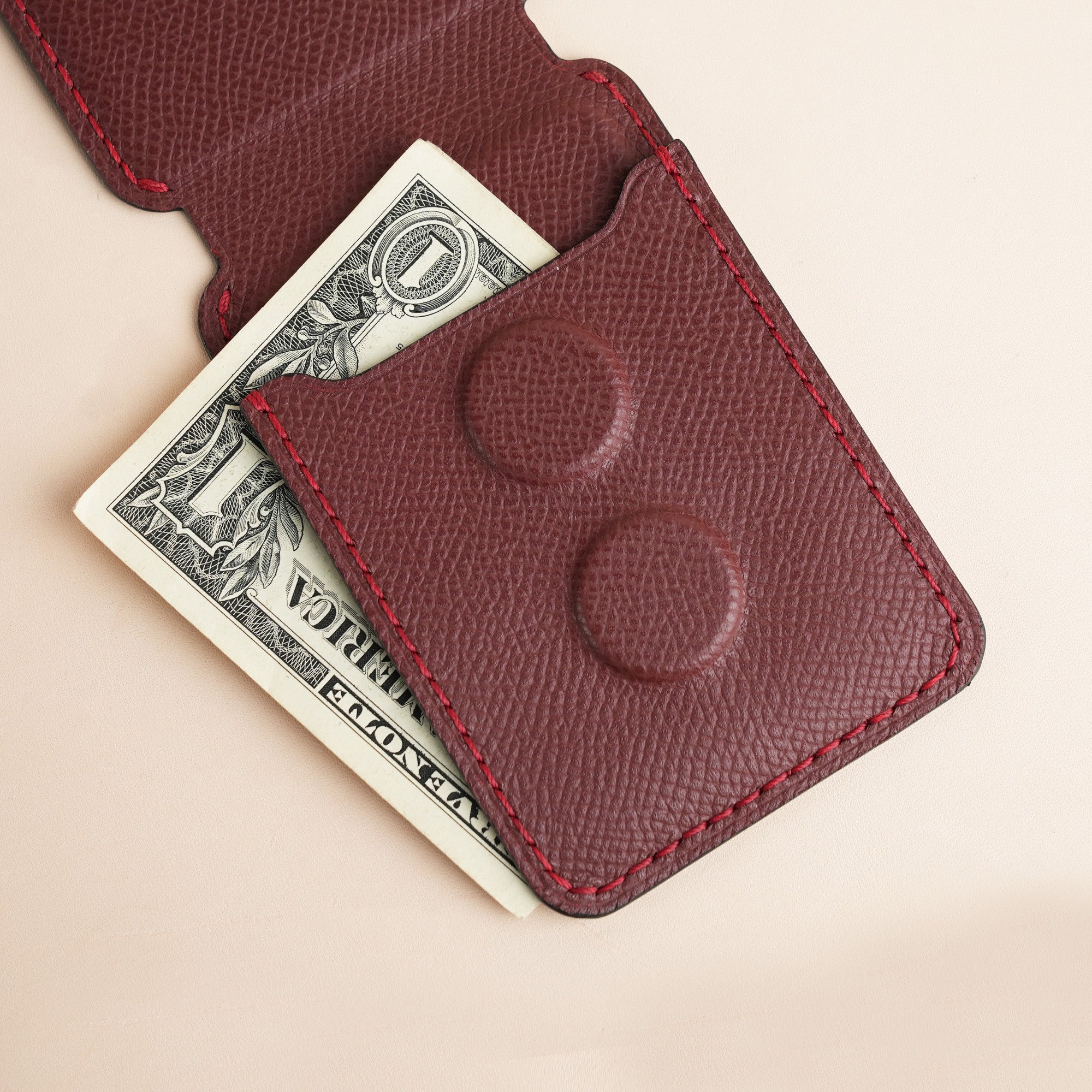 Burgundy Epsom Leather Magsafe Wallet
