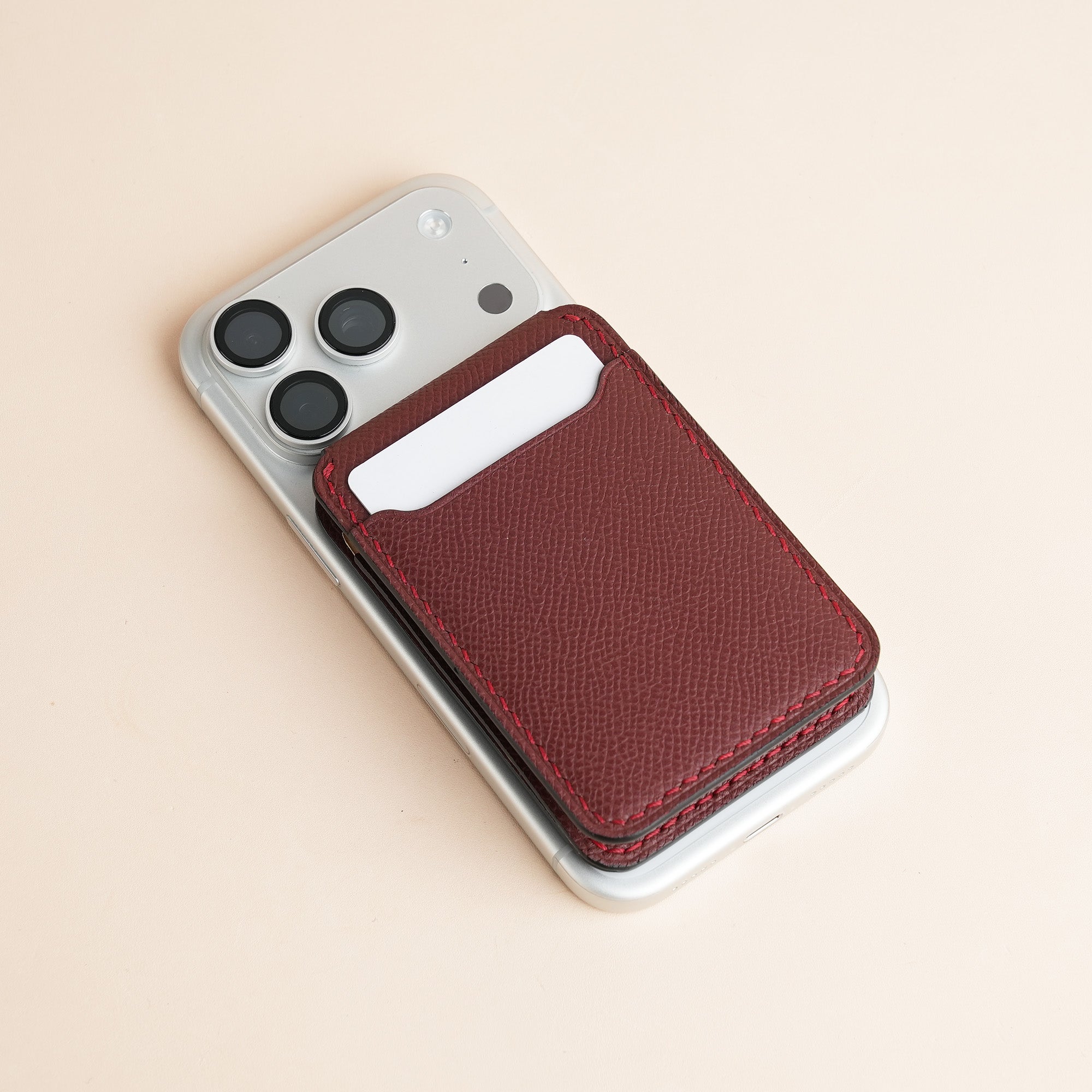 Burgundy Epsom Leather Magsafe Wallet