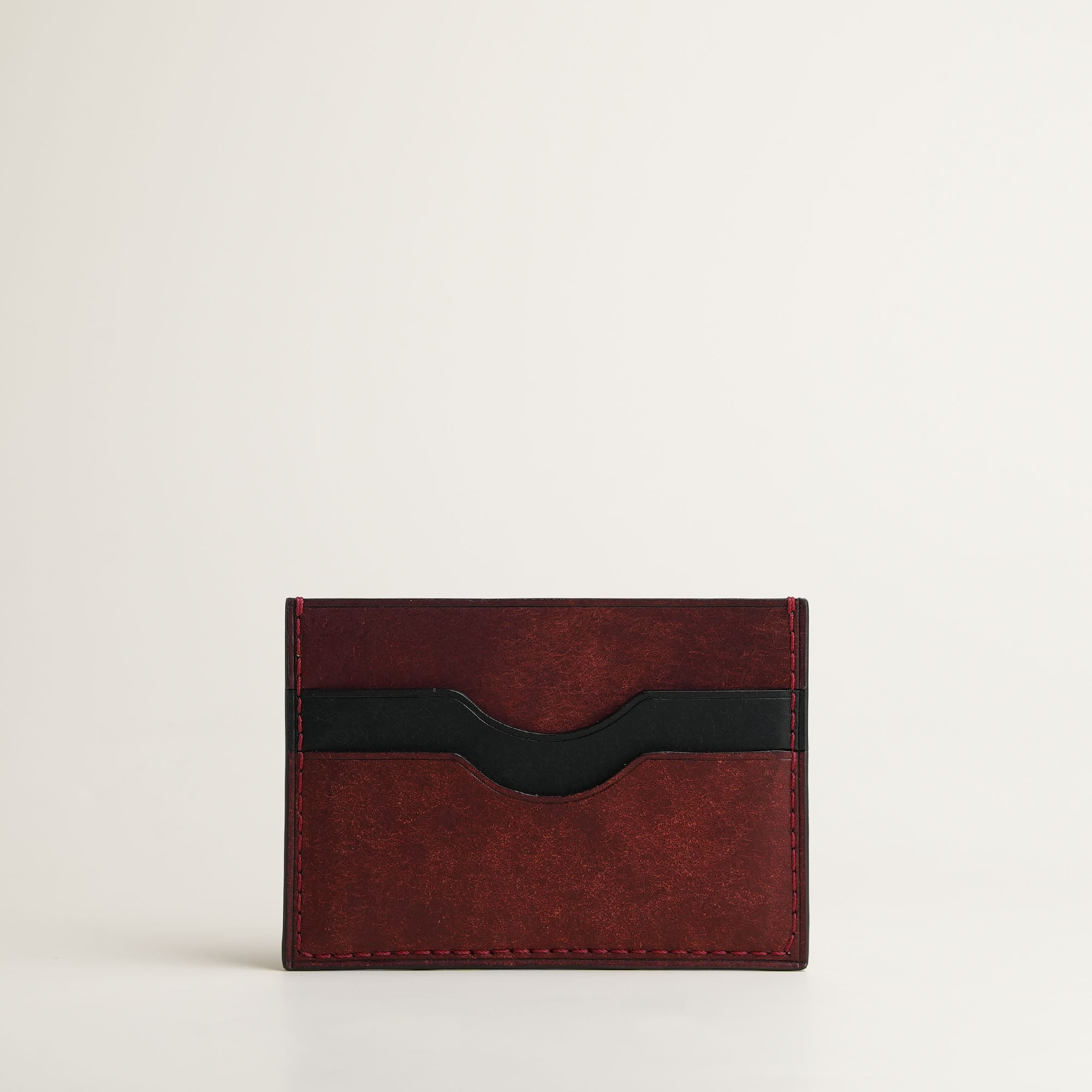 Burgundy Pueblo Leather Card Holder - Stupid Hyena