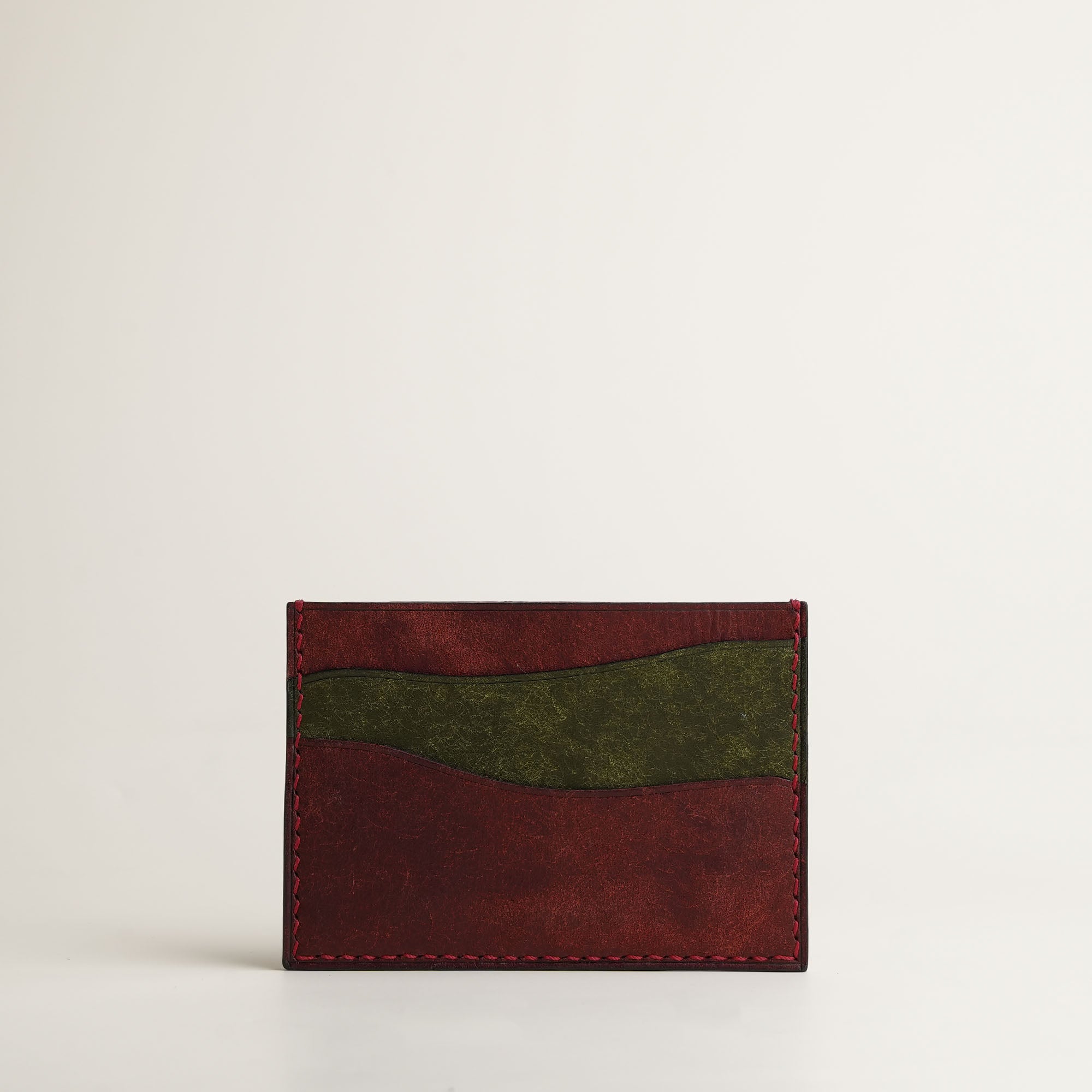 Burgundy Pueblo Leather Card Holder - Stupid Cheetah