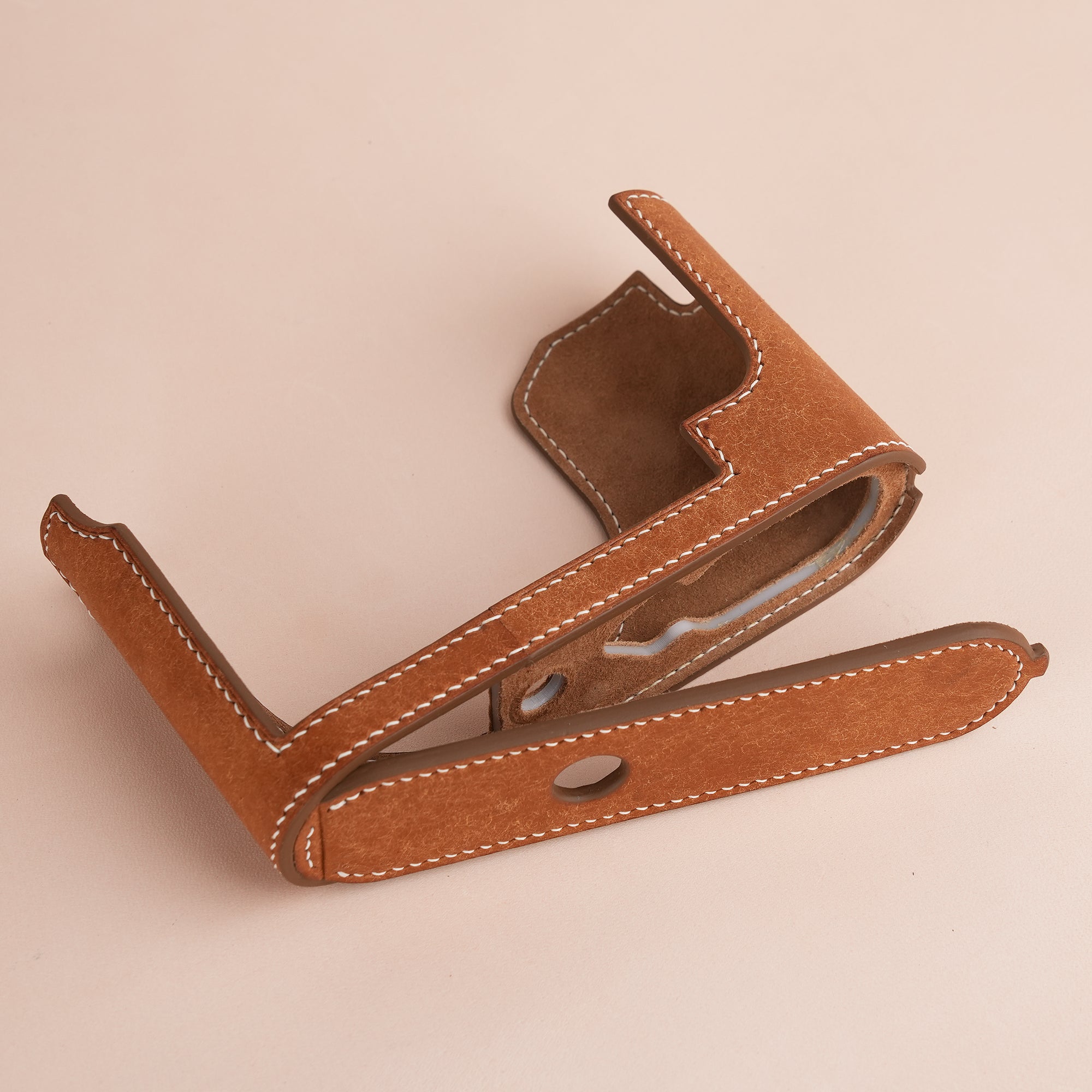 Brown Pueblo Leather Half Case compatible with Leica Series ( Q2 )