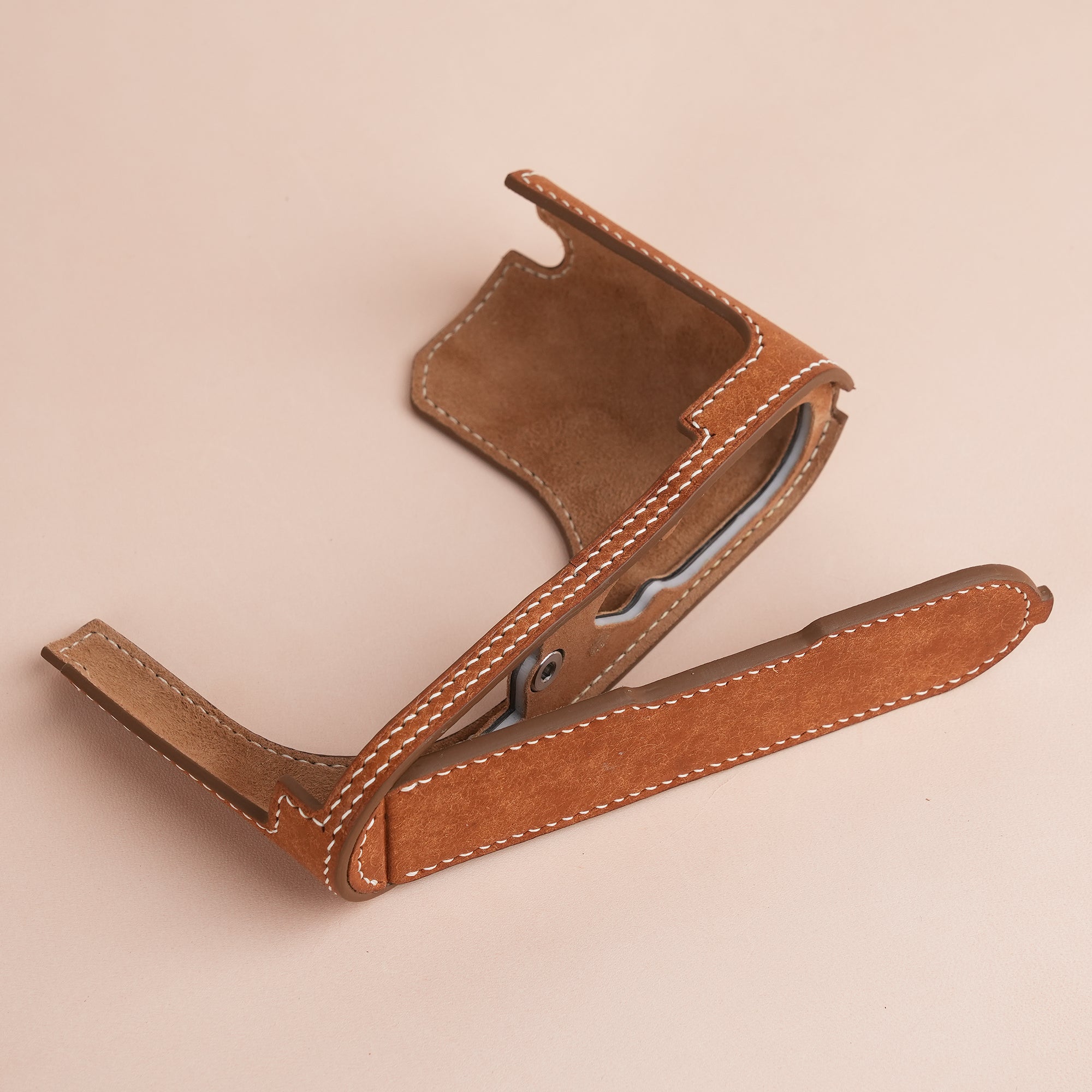 Brown Pueblo Leather Half Case compatible with Leica Series ( Q3 / Q3-43)