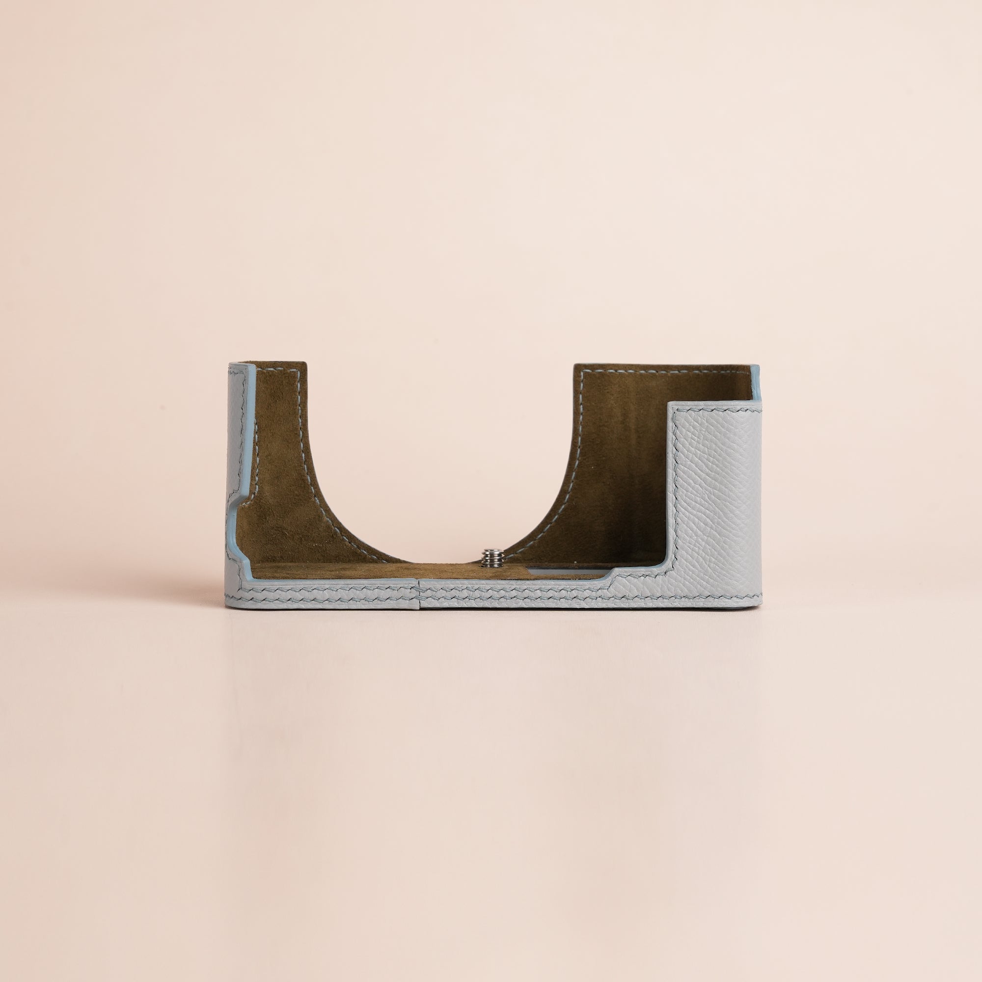 Blue Stone Epsom Leather Half Case compatible with Fujifilm X100Vi