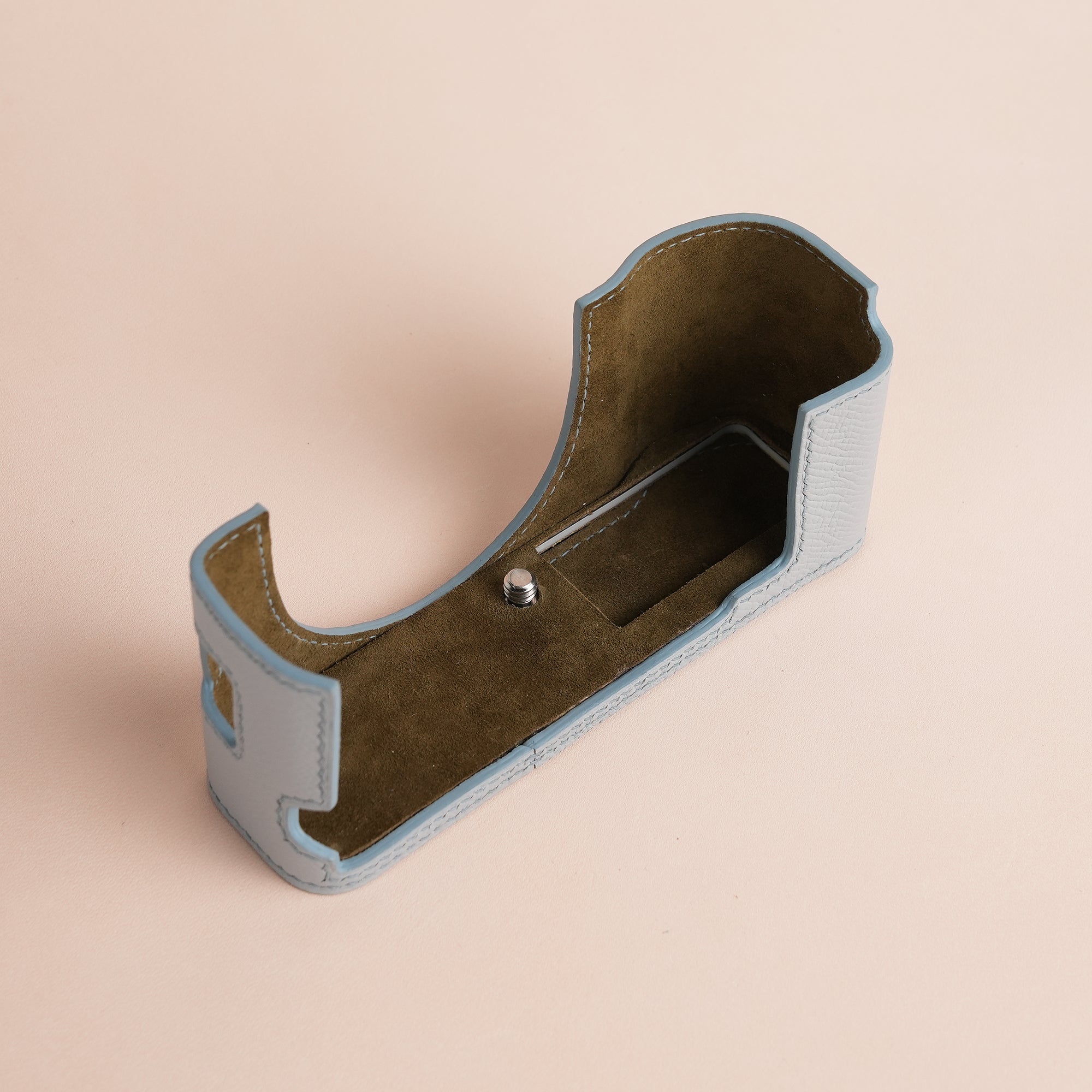 Blue Stone Epsom Leather Half Case compatible with Fujifilm X100Vi