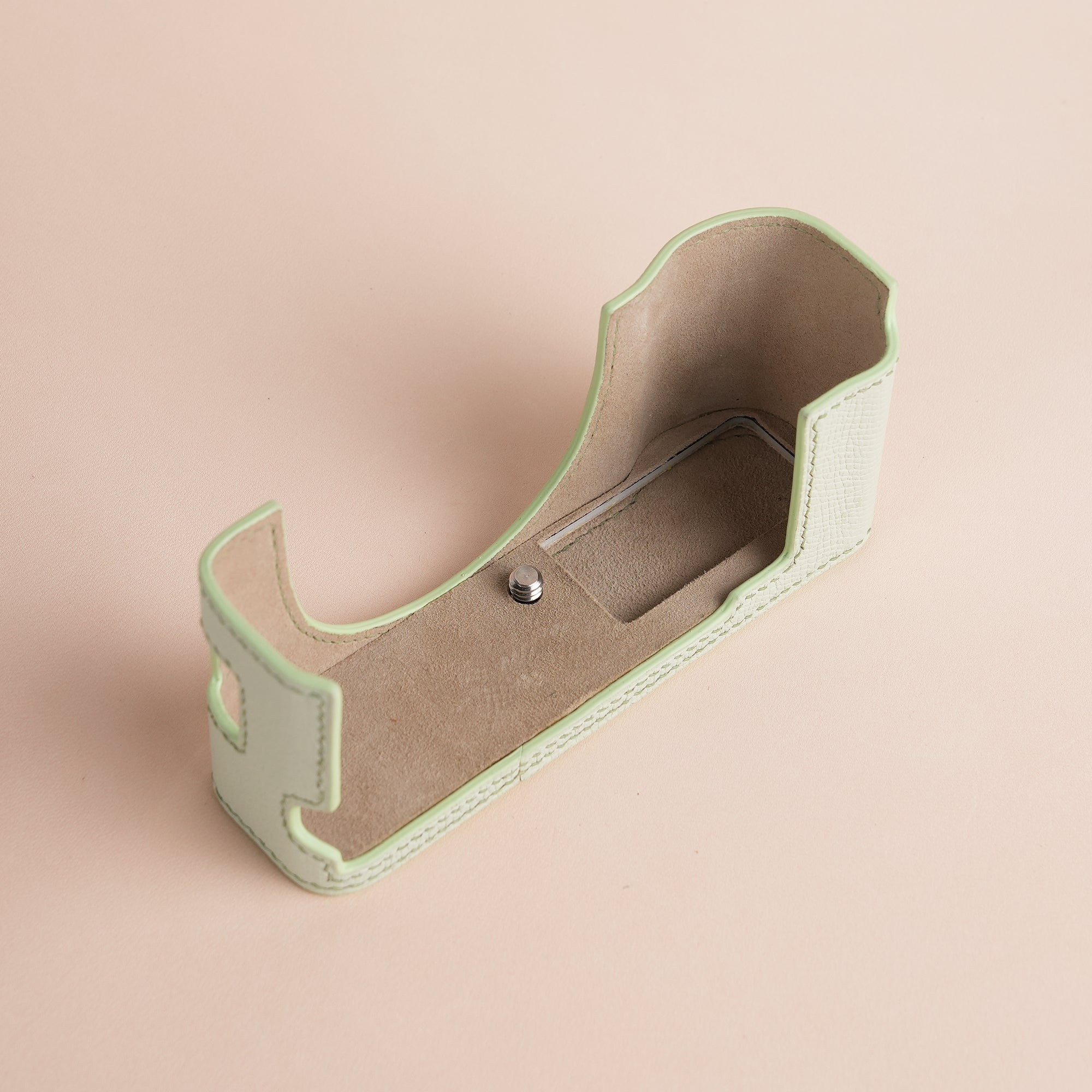 Light Green Epsom Leather Half Case compatible with Fujifilm X100Vi