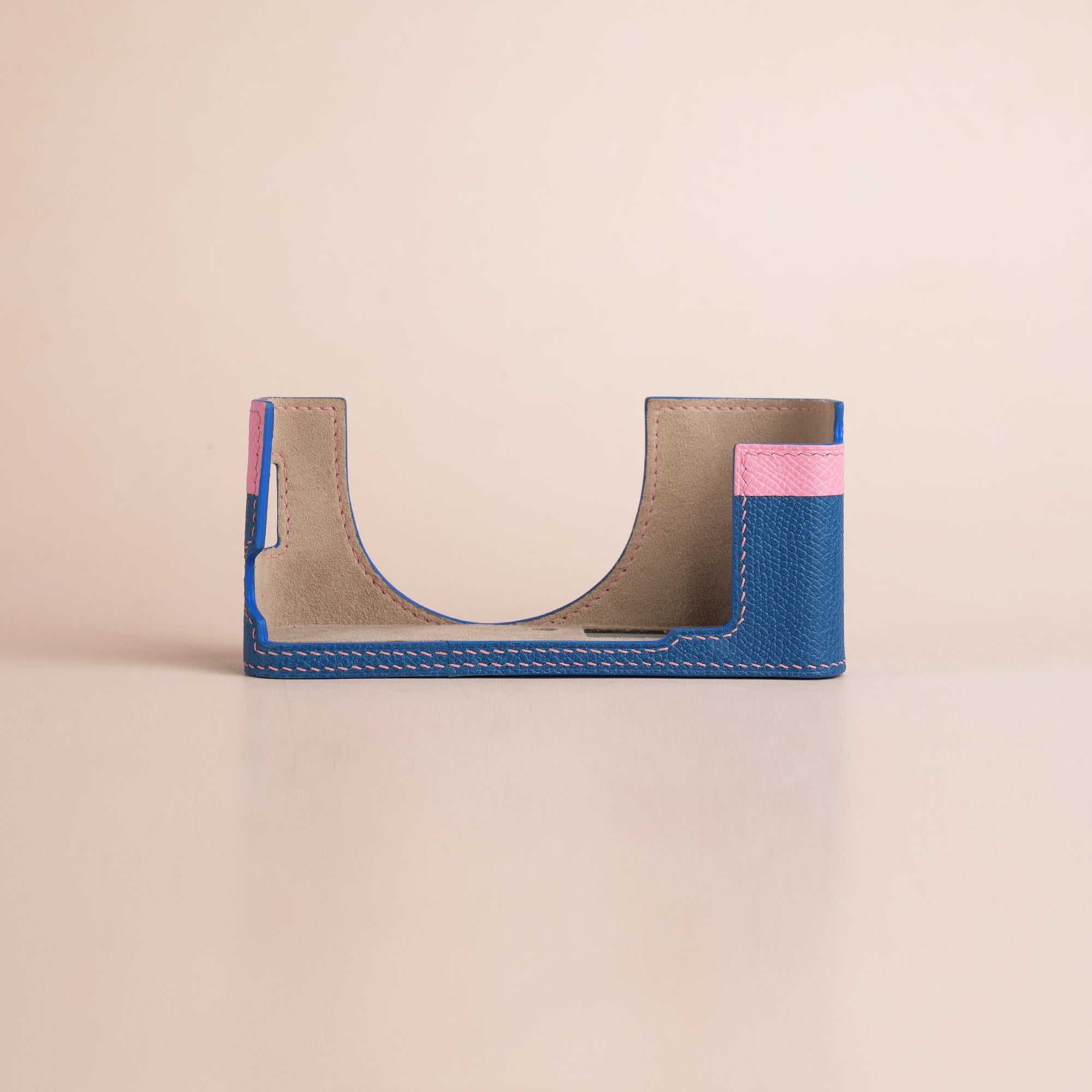 Pink Mix Dark Blue Epsom Leather Half Case compatible with Fujifilm X100Vi