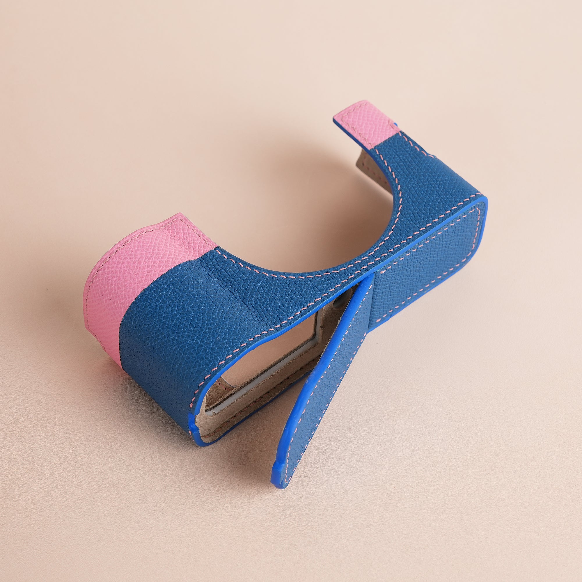 Pink Mix Dark Blue Epsom Leather Half Case compatible with Fujifilm X100Vi