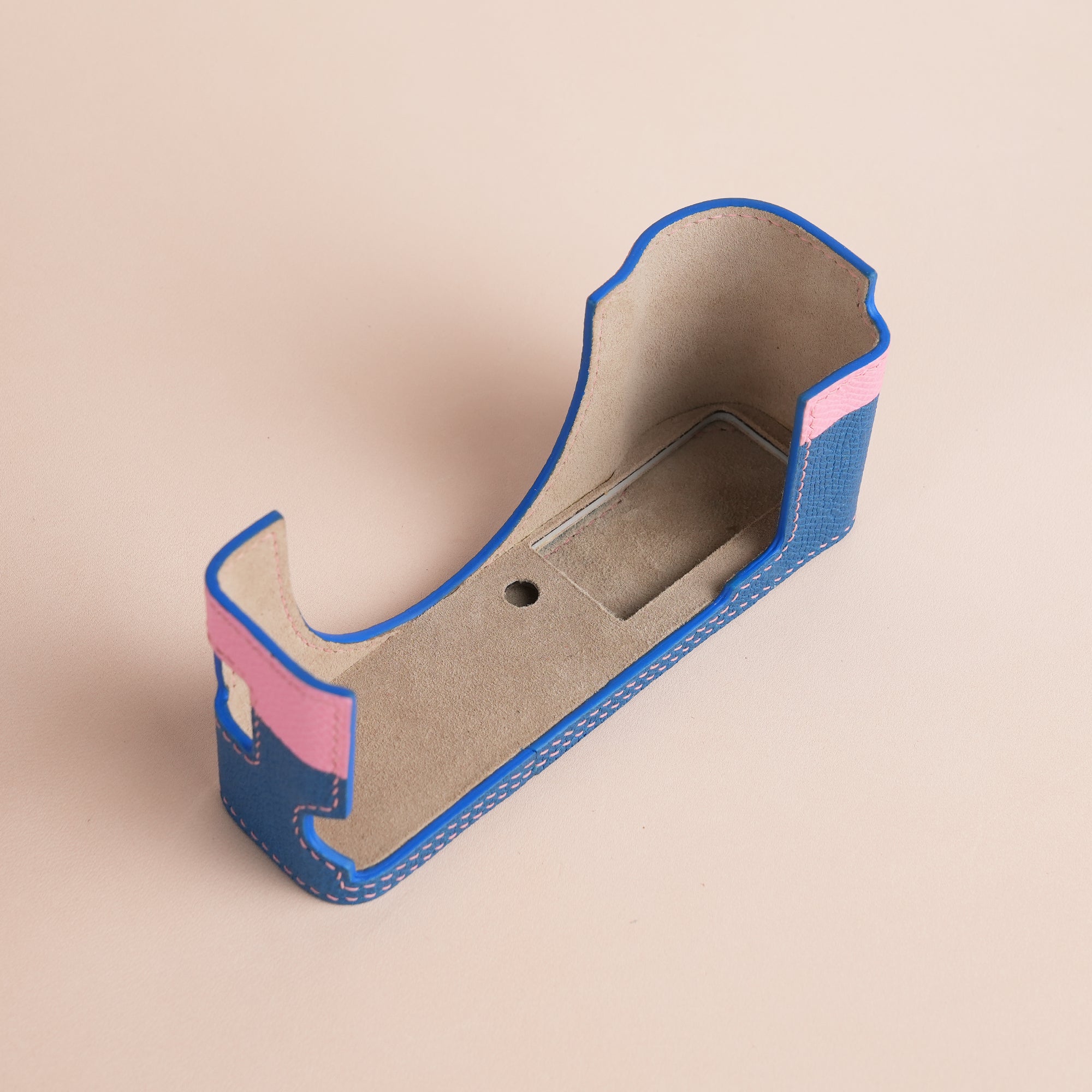 Pink Mix Dark Blue Epsom Leather Half Case compatible with Fujifilm X100Vi