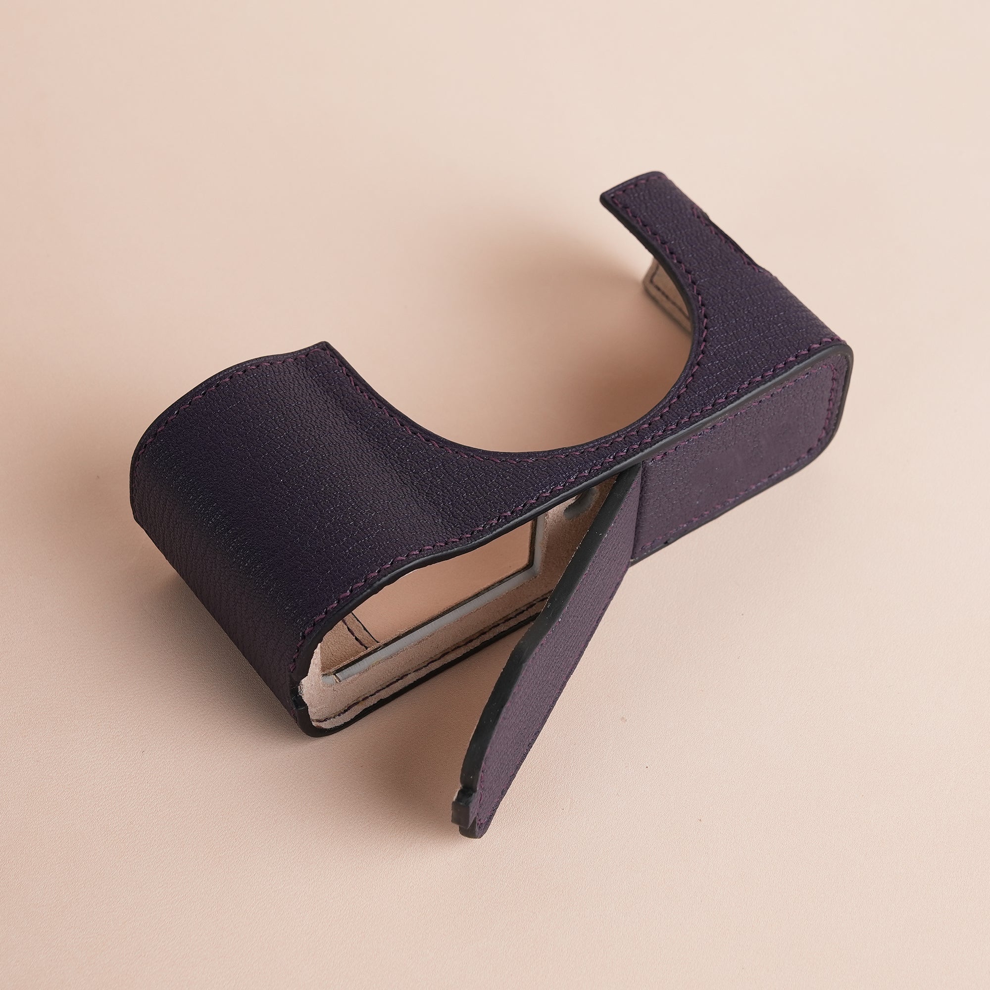 Purple Epsom Leather Half Case compatible with Fujifilm X100Vi