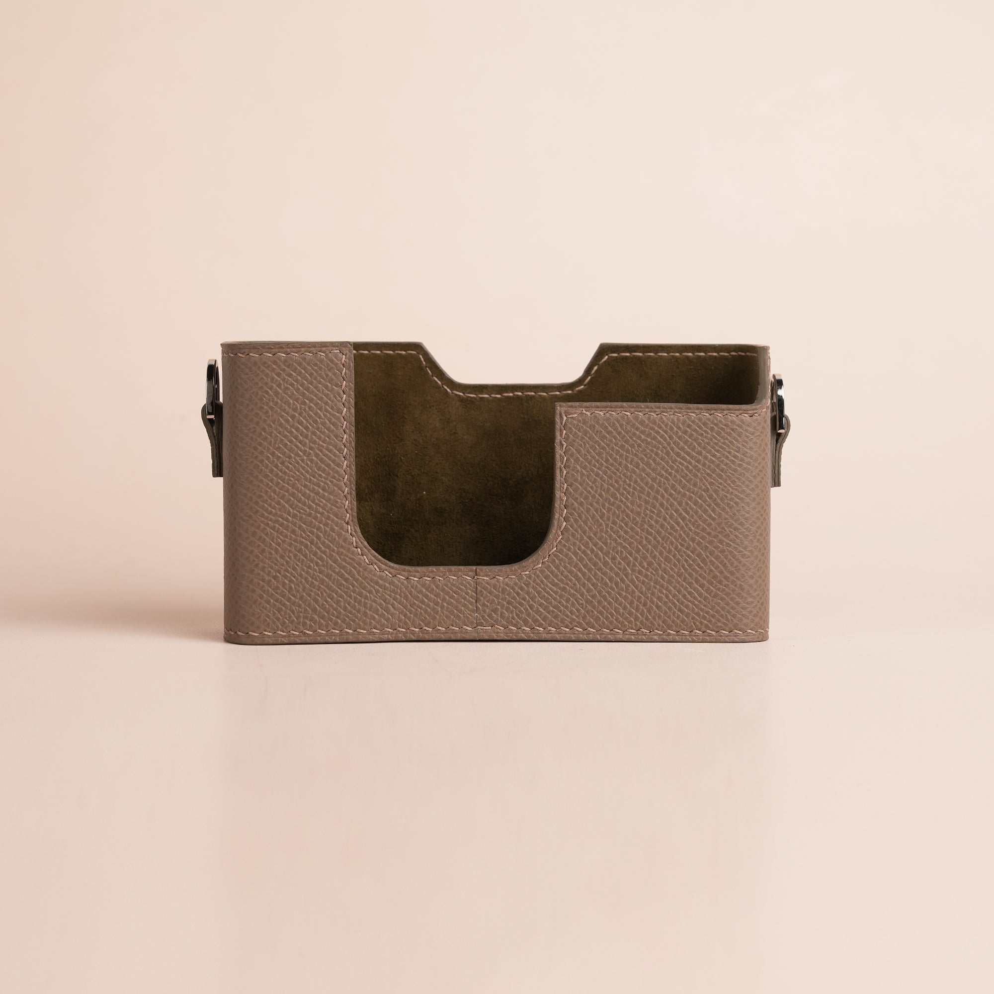 Grey Epsom Leather Half Case compatible with Contax T2