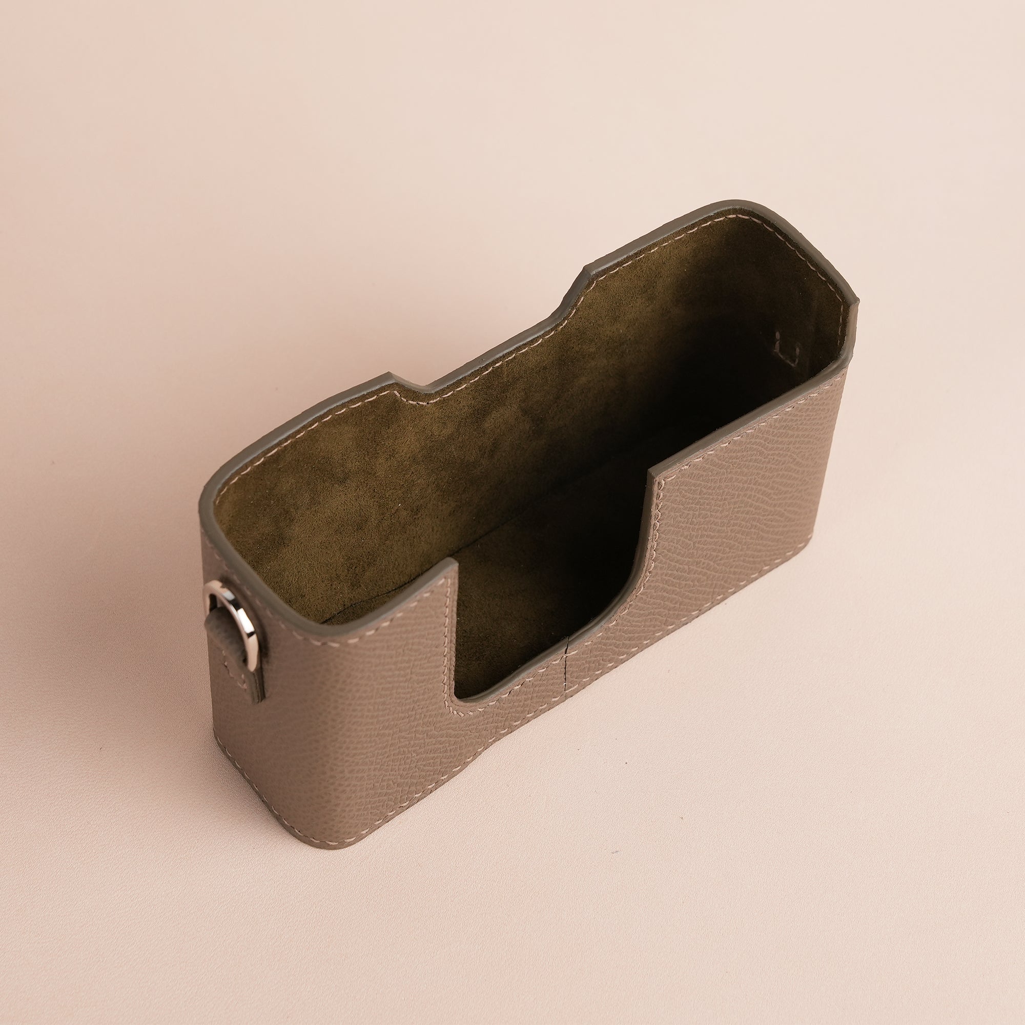 Grey Epsom Leather Half Case compatible with Contax T2