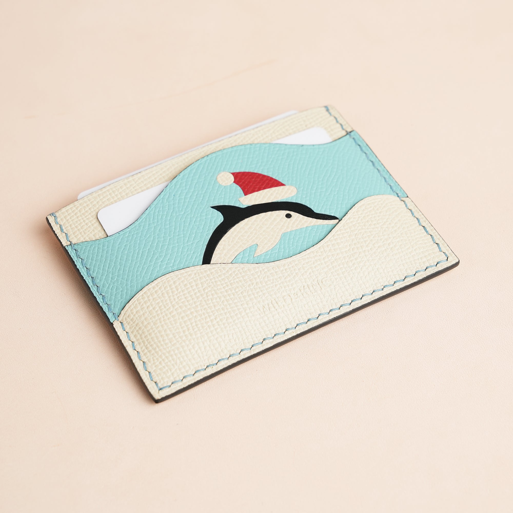 Christmas Epsom Leather Card Holder - Whale